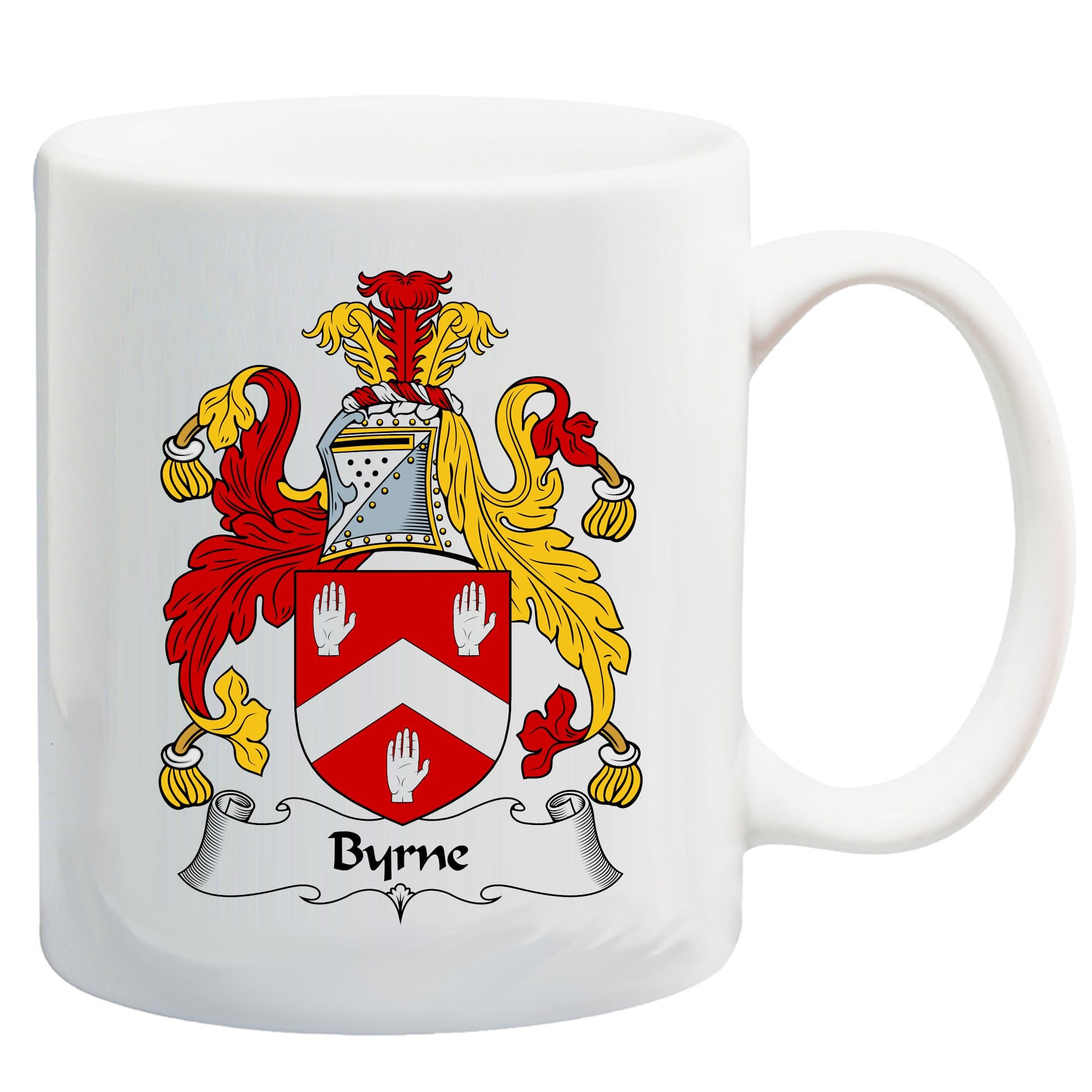 Byrne Coat of Arms/Byrne Family Crest 11 Oz Ceramic Coffee/Cocoa Mug by Carpe Diem Designs, Made in the U.S.A.