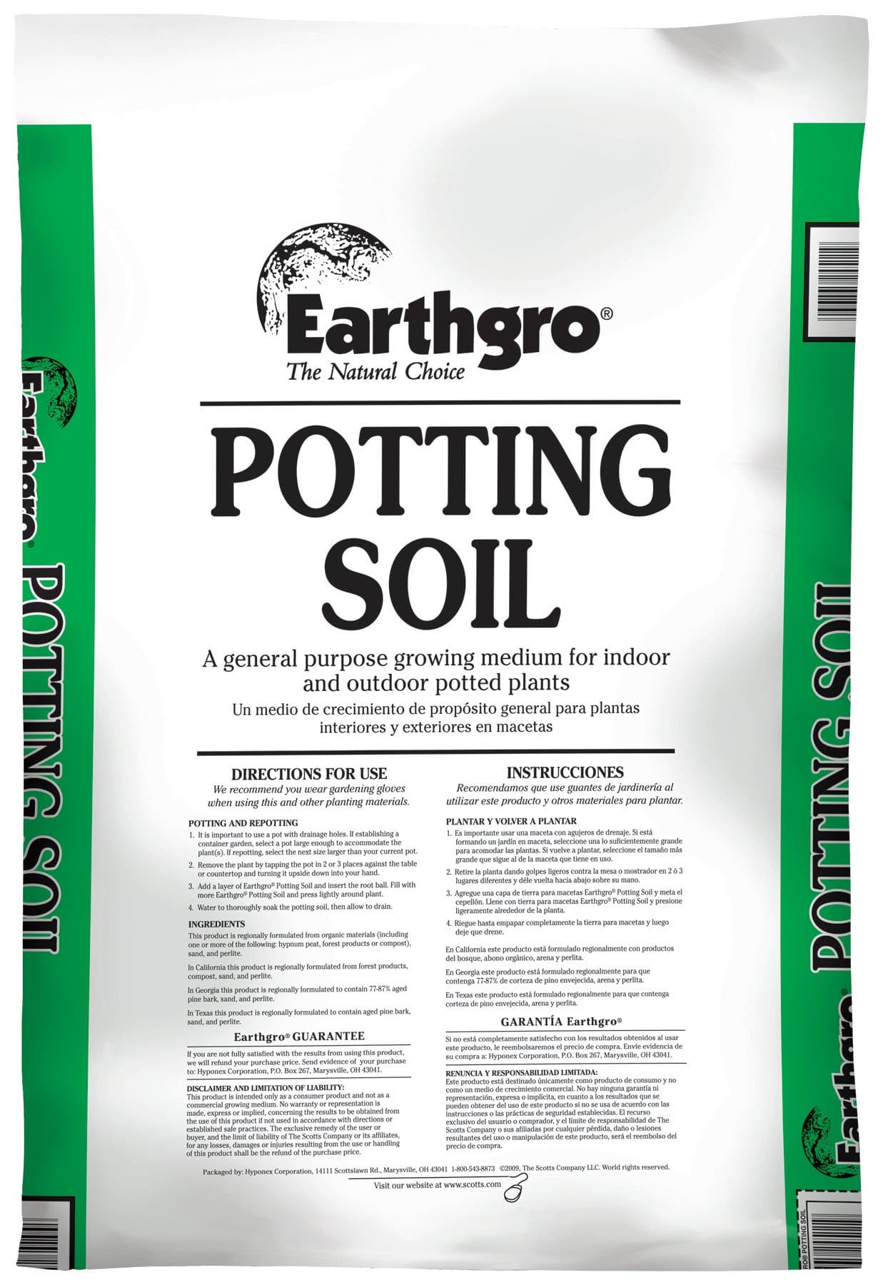 Earthgro 72779180 Potting Soil, 10-Quart