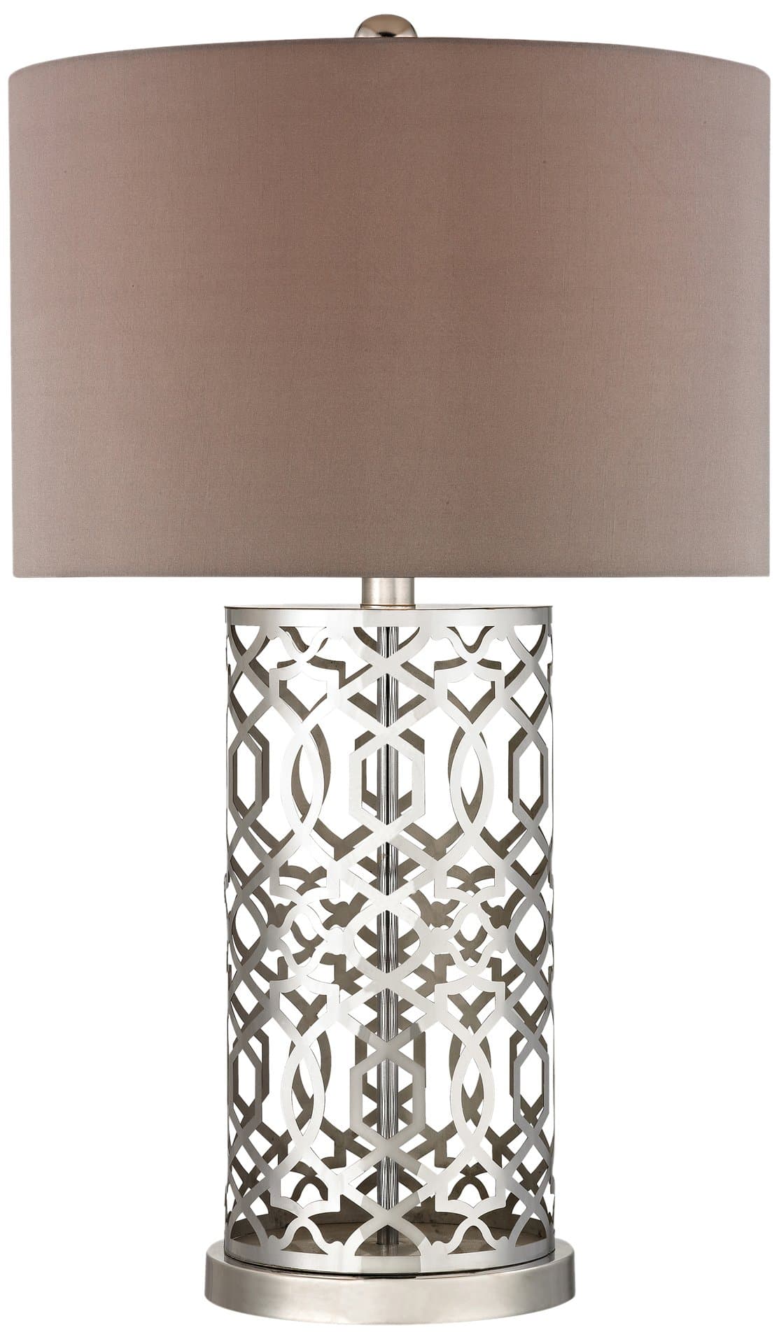 Diamond Lighting D337 Dimond Lighting Laser Cut Metal Table Lamp, 18" x 18" x 30", Polished Nickel
