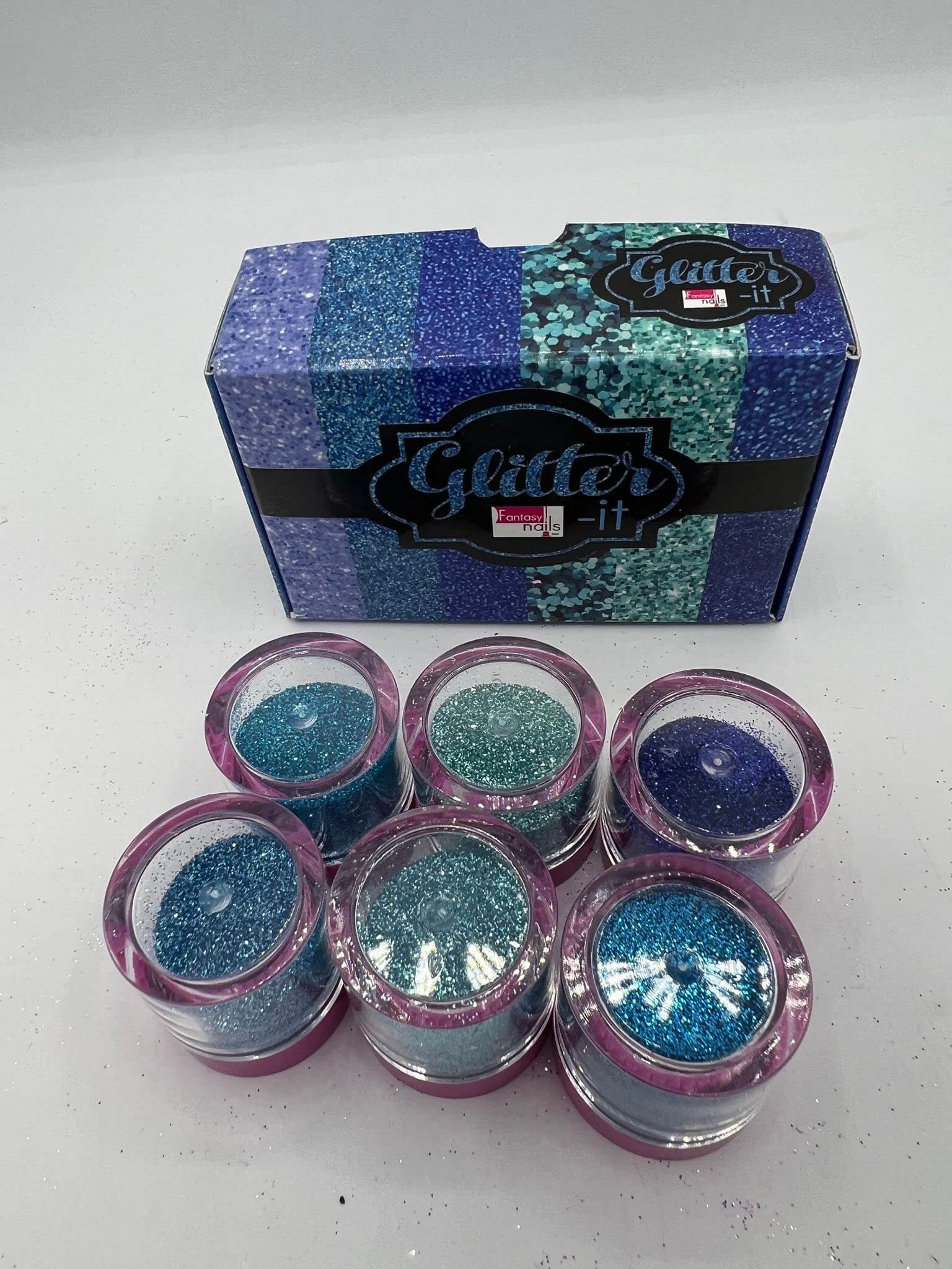 Fantasy Nails Sinaloa - Glitter it - Blue/Azul Collection - 6pcs Glitter To Apply W Acrylic
