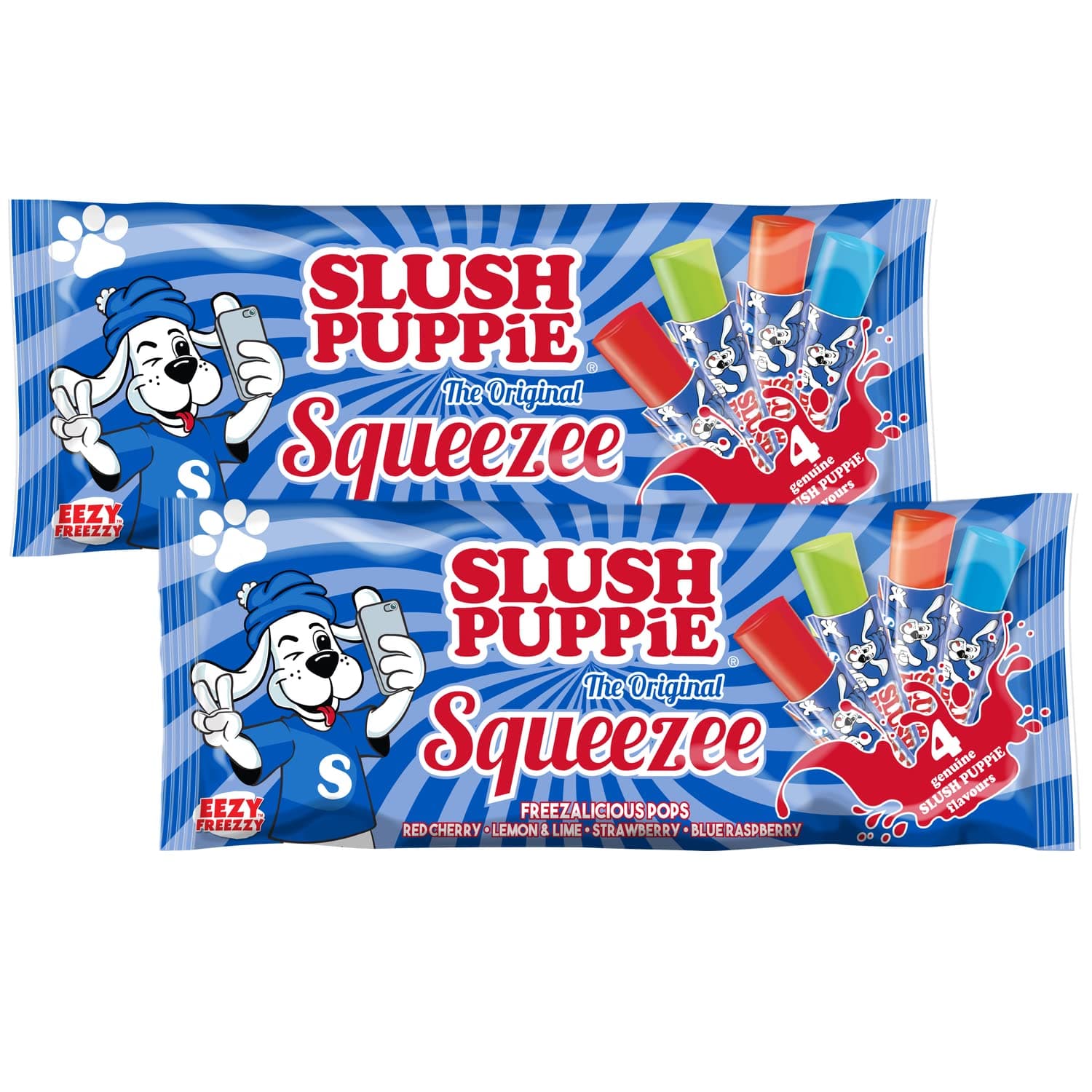 Slush Puppie Eezy Freezzy Squeezee Ice Pops 600ml 10 x 60ml (Pack of 2)