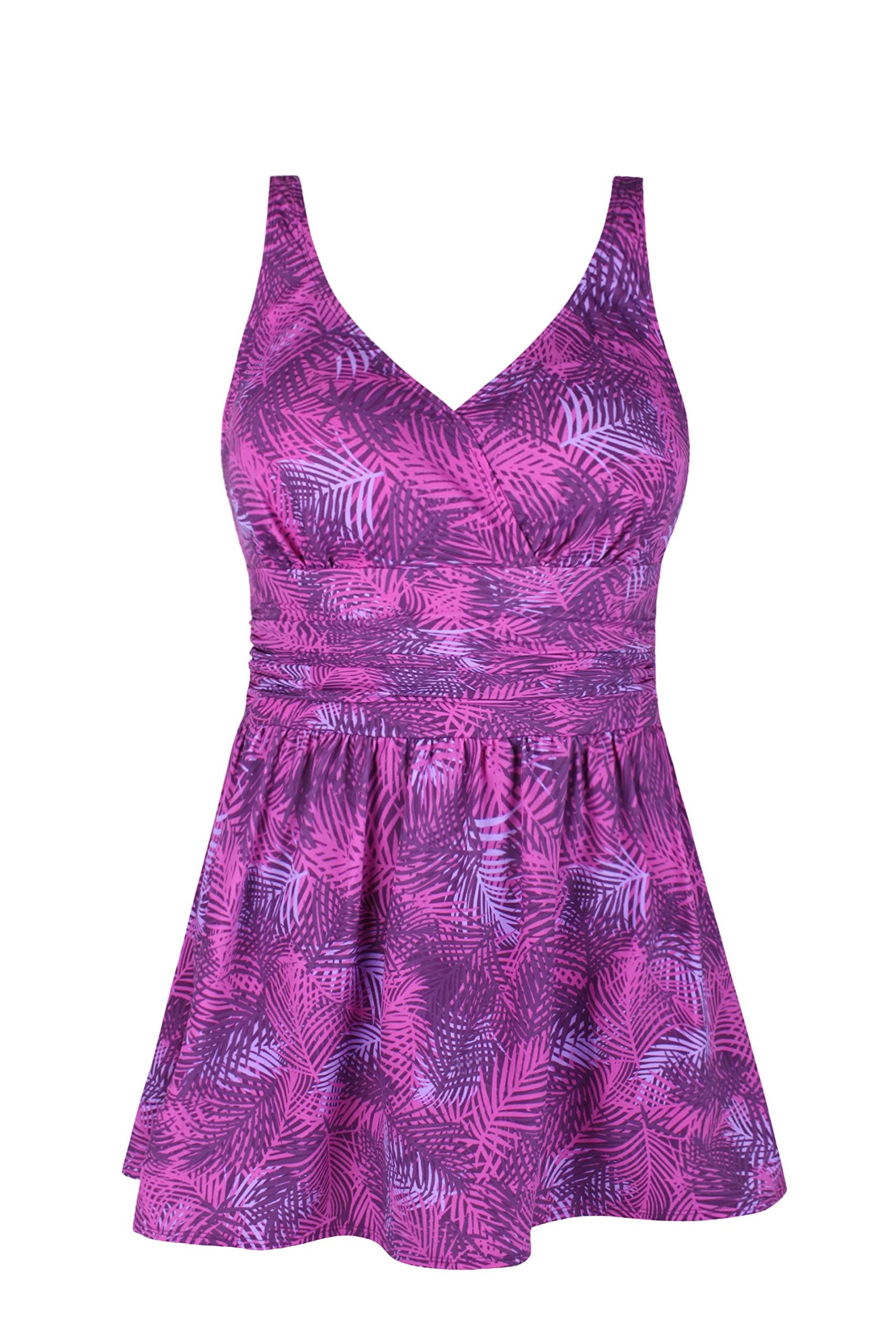 JINXUEER Women’s Plus Size Swim Dress Floral Print Ruched Modest Slimming One Piece Skirt Swimsuit