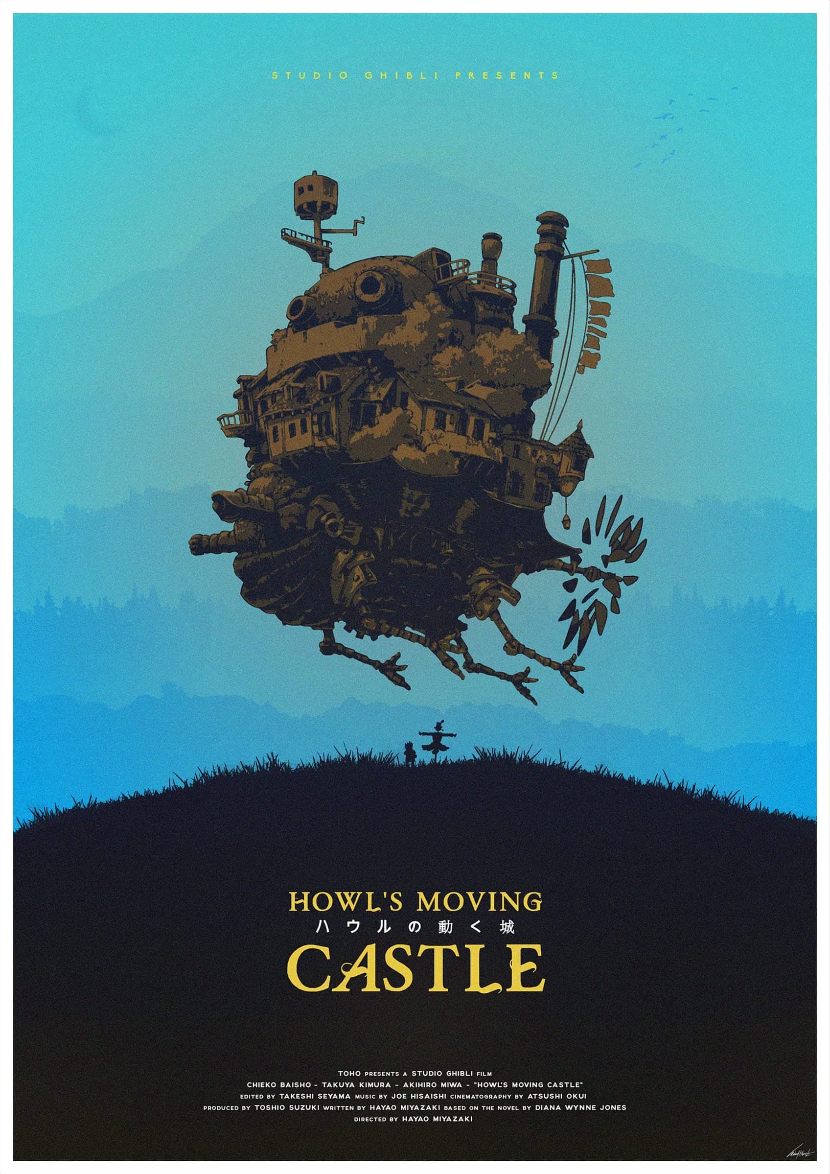 Howls Moving Castle Studio Ghibli inspired Animated Film Movie Wall Art Poster Print V3 (A2 420 x 594mm)