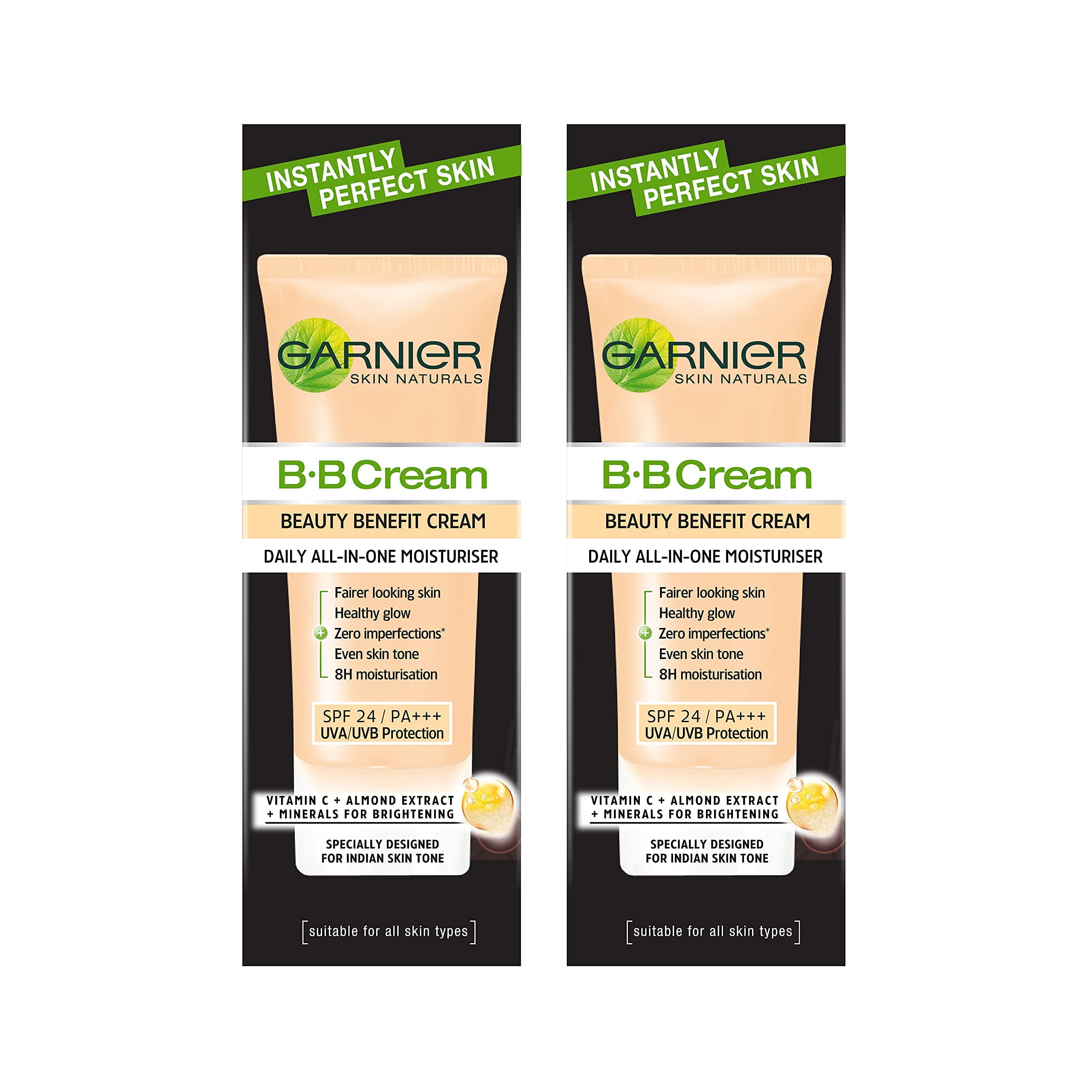 Skin Naturals, B.B. Cream, Moisturising & Brightening, Bright Complete Vitamin C, 2 x 30 g