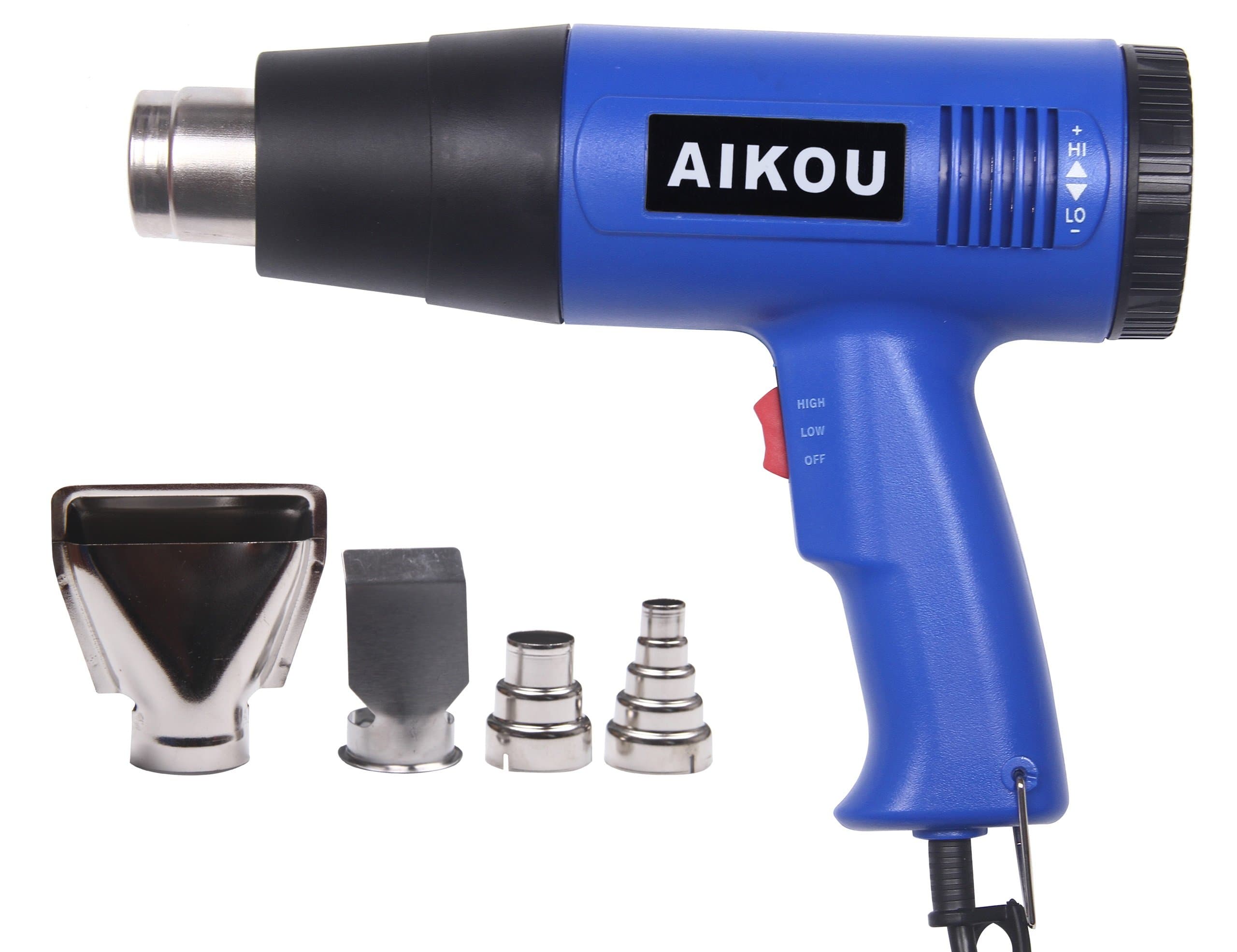 Heat Gun with 50℃~600℃ Adjustable Temperature and Air Flow Settings，Professional 1800W Hot air Gun for Stripping Paint,Shrinking PVC,Cleaning Grill, Bending or Soldering Pipes(Blue)