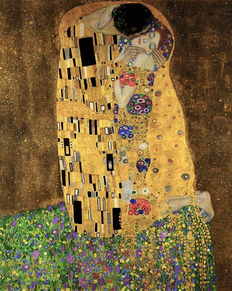 Museum Collection Puzzles for Adults 1000 Piece, Difficult Gustav Klimt Famous Oil Painting-The Kiss Jigsaw Puzzle, Challenge Yourself with 1000 Piece Puzzles