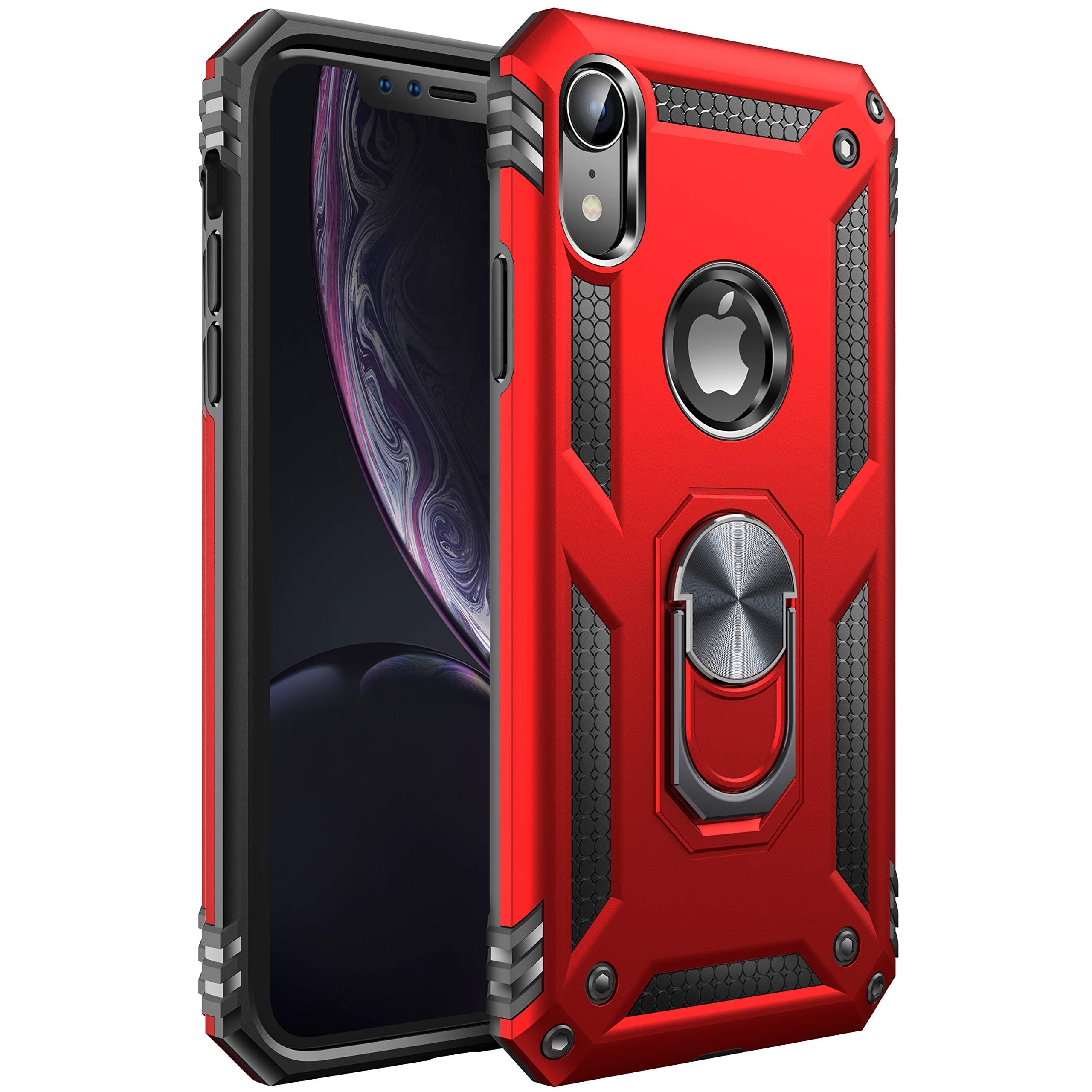 iPhone XR Case [ Military Grade ] 15ft. Drop Tested Protective Case | Kickstand | Compatible with Apple iPhone XR- Red