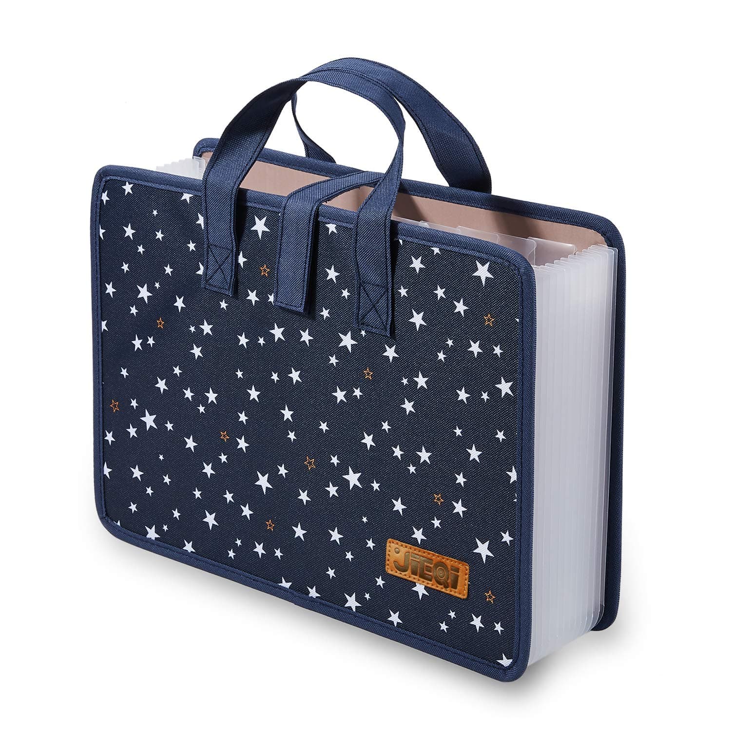 Expanding File Folder Document Organizer, 13 Pockets A4 Size Accordion with Handle, Blue