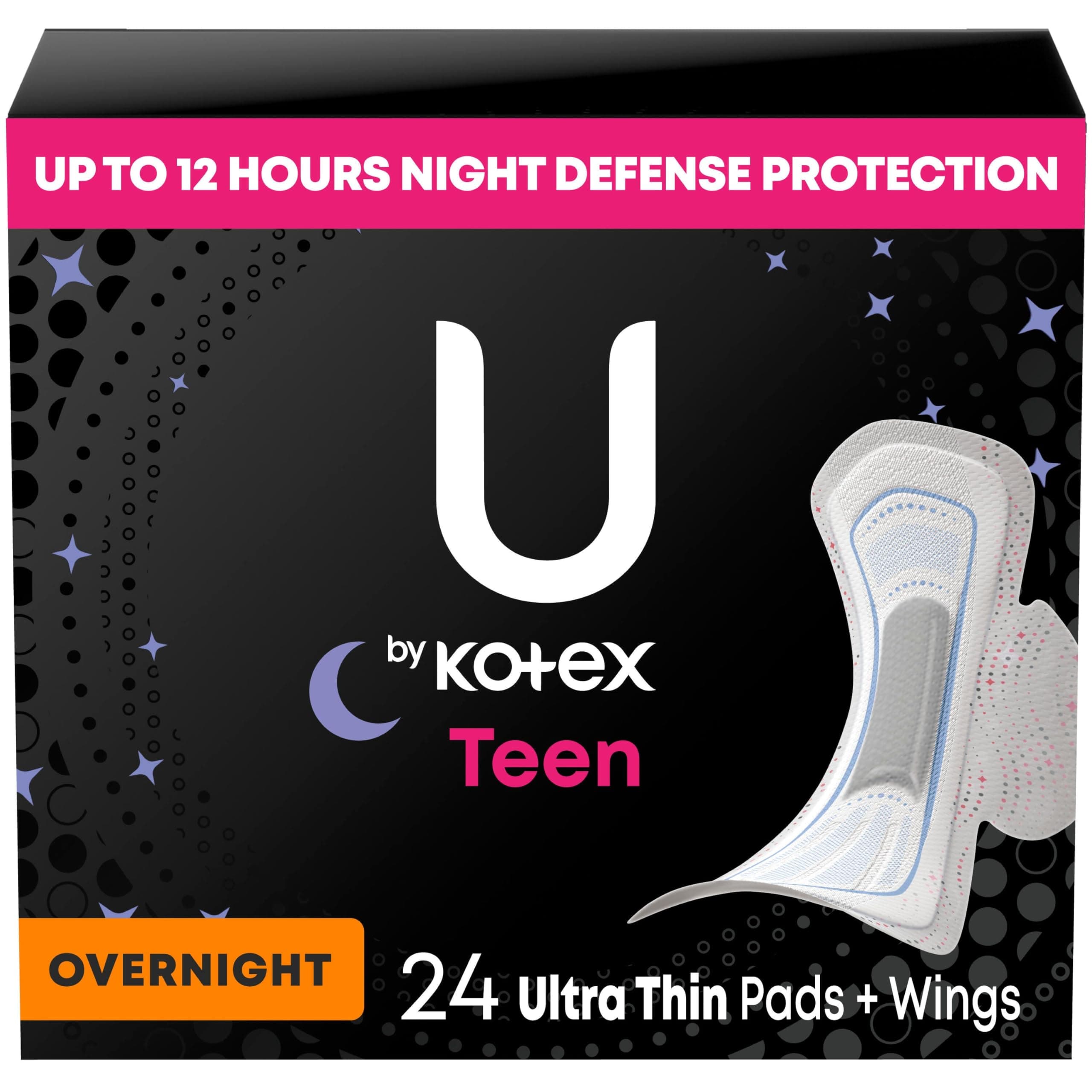 Balance Teen Ultra Thin Overnight Pads with Wings, 24 Count (Packaging May Vary)
