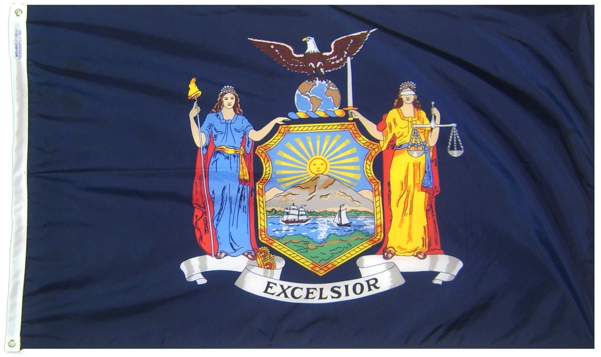 Annin Flagmakers New York State Flag USA-Made to Official State Design Specifications, 3 x 5 Feet (Model 143860)