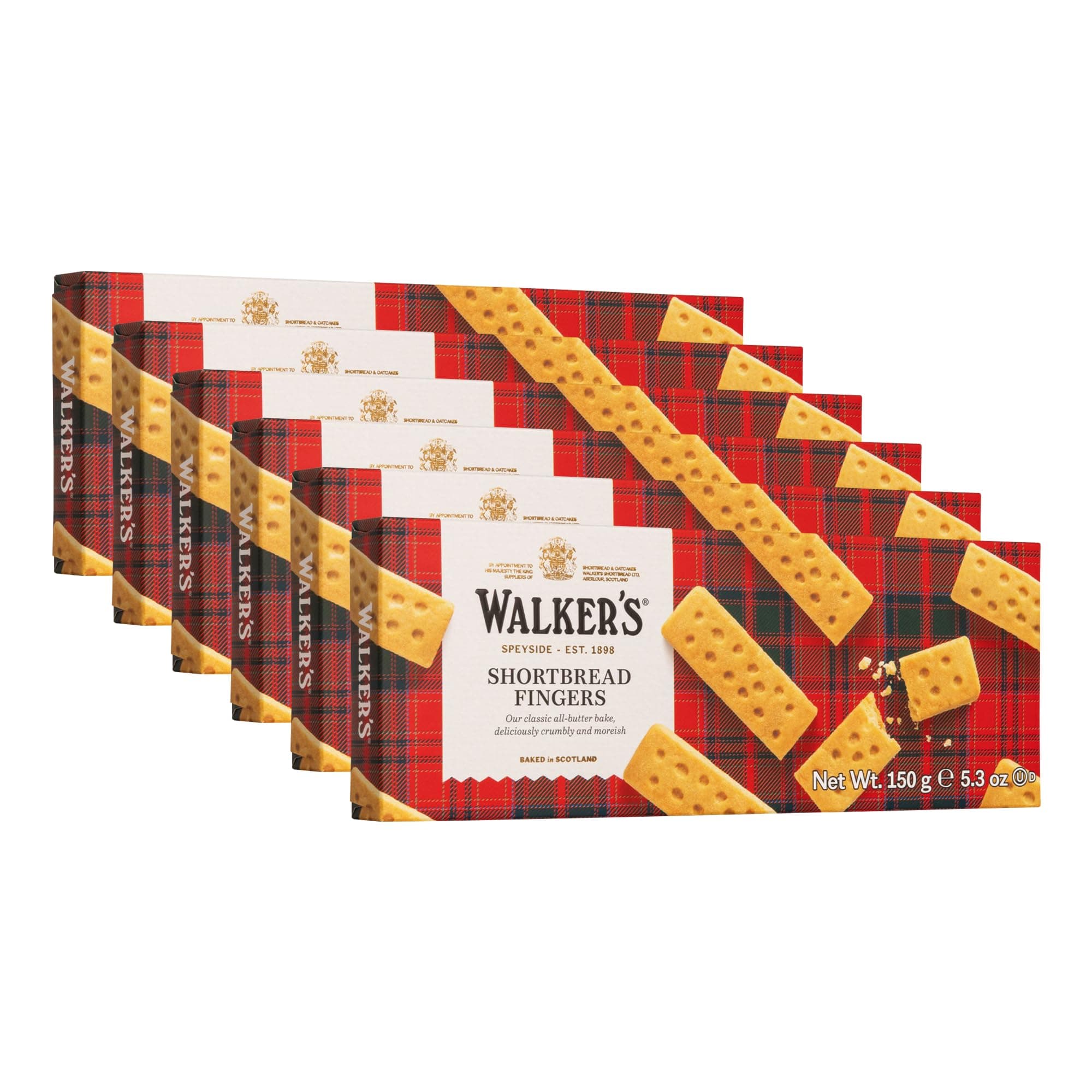 Shortbread Fingers, Pure Butter Shortbread Cookies, 5.3 Oz (Pack of 6)