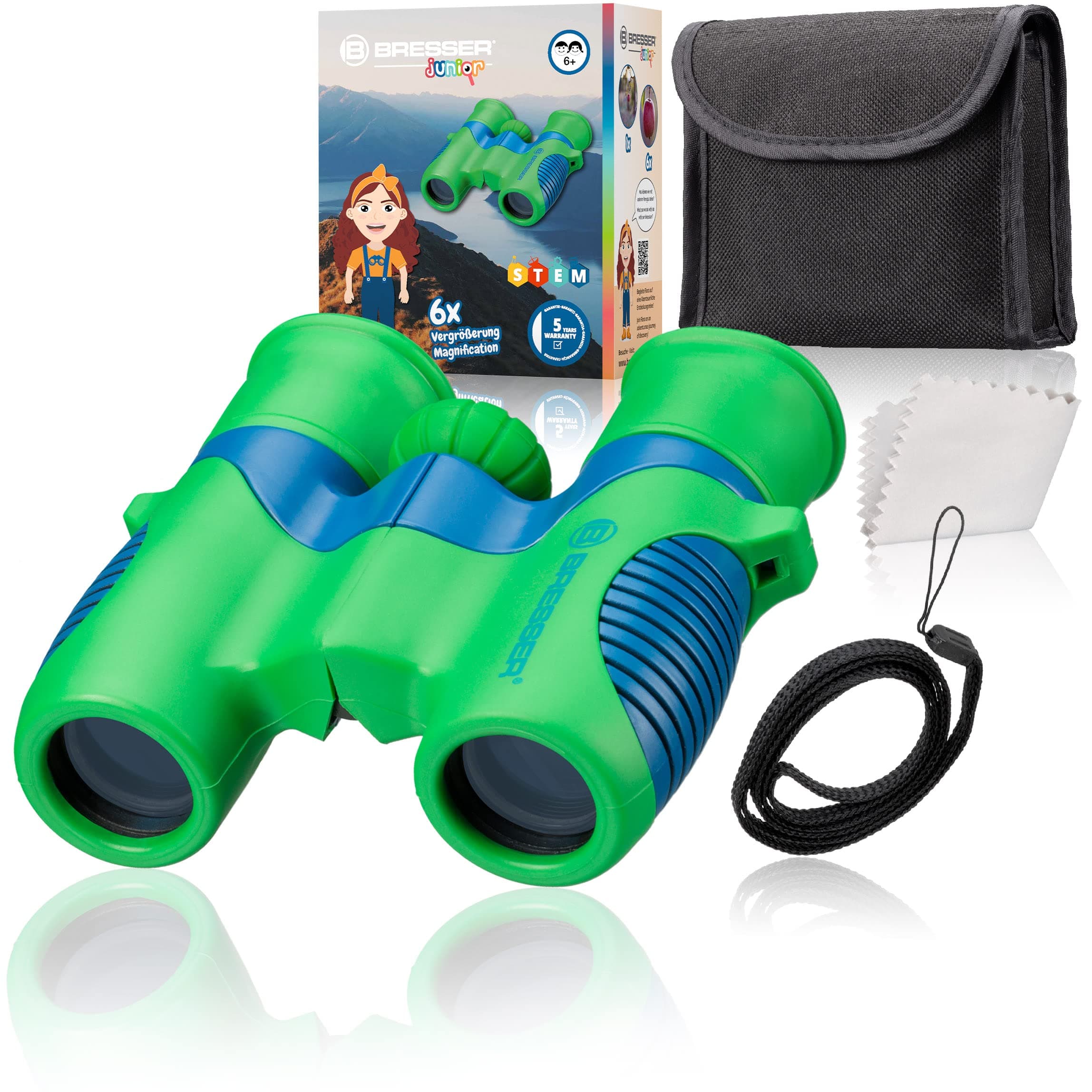 Junior Children Binoculars 6x21 - Green/Blue
