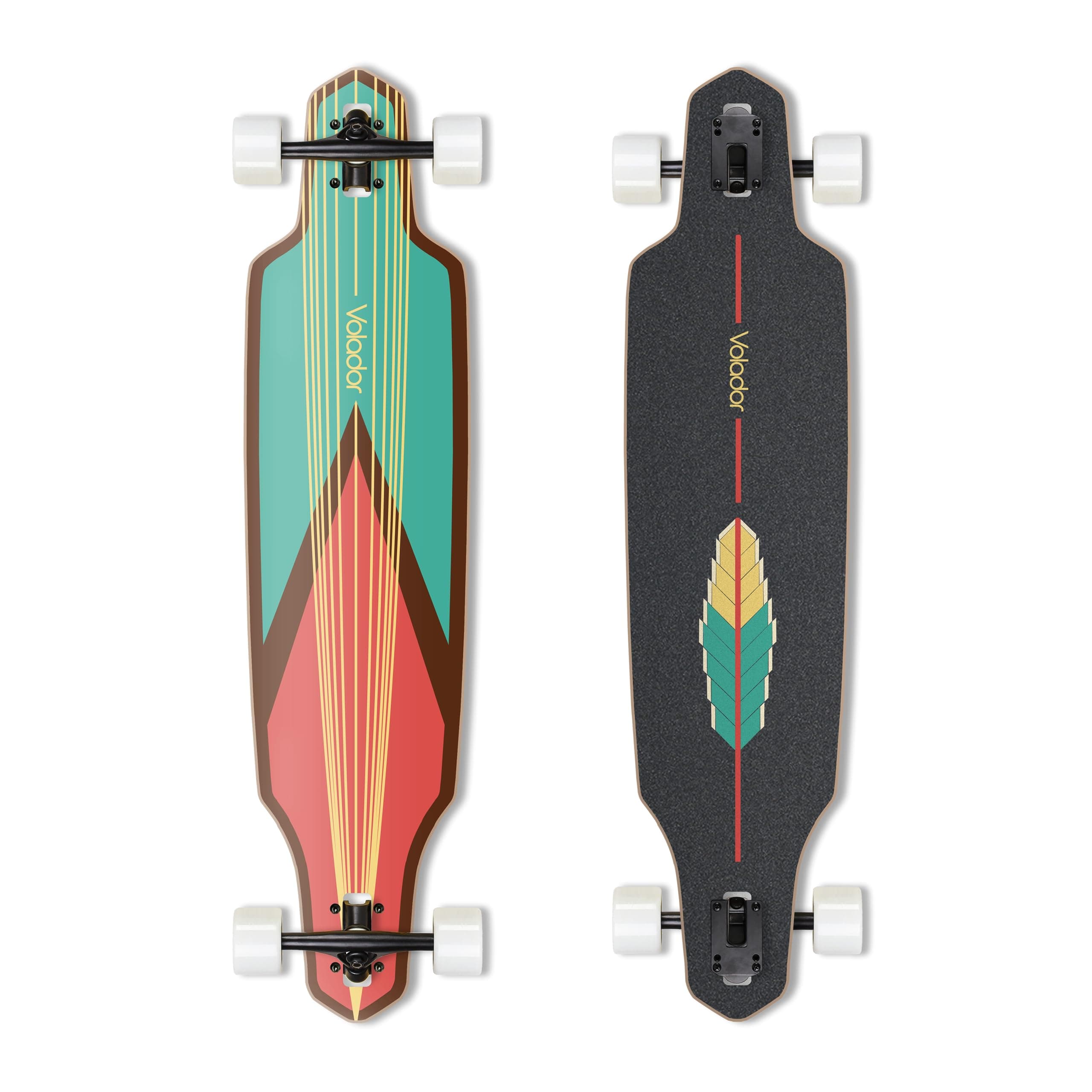 Urban Freeride Pro Longboard Cruiser 40inch | Canadian Maple Wood Deck & Forged Reverse Kingpin Truck | Drop Through Longboard Complete Setup for Urban Commuting