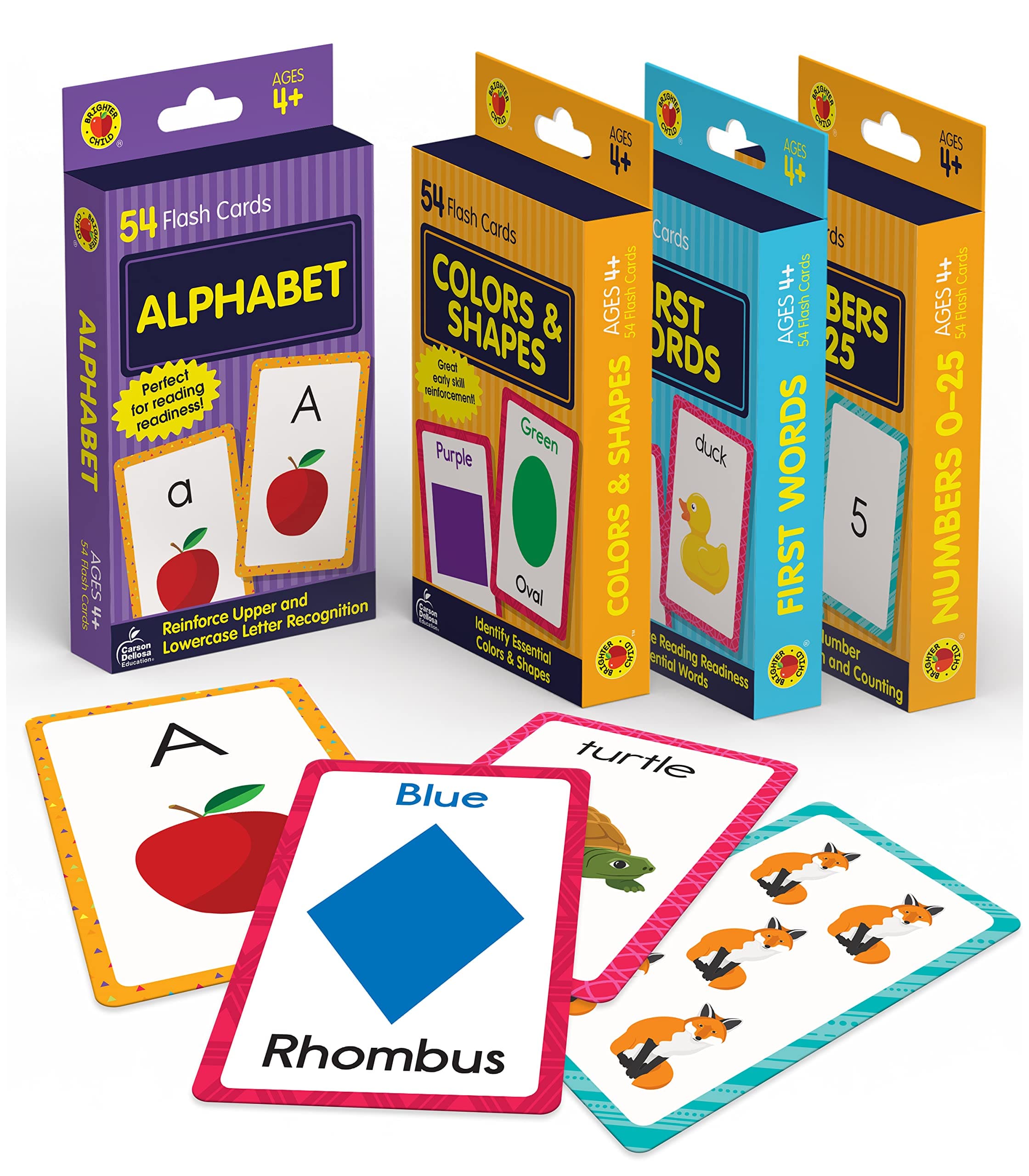 Carson Dellosa Toddler Flash Cards 4 Pack, Alphabet Flash Cards, Sight Word F...