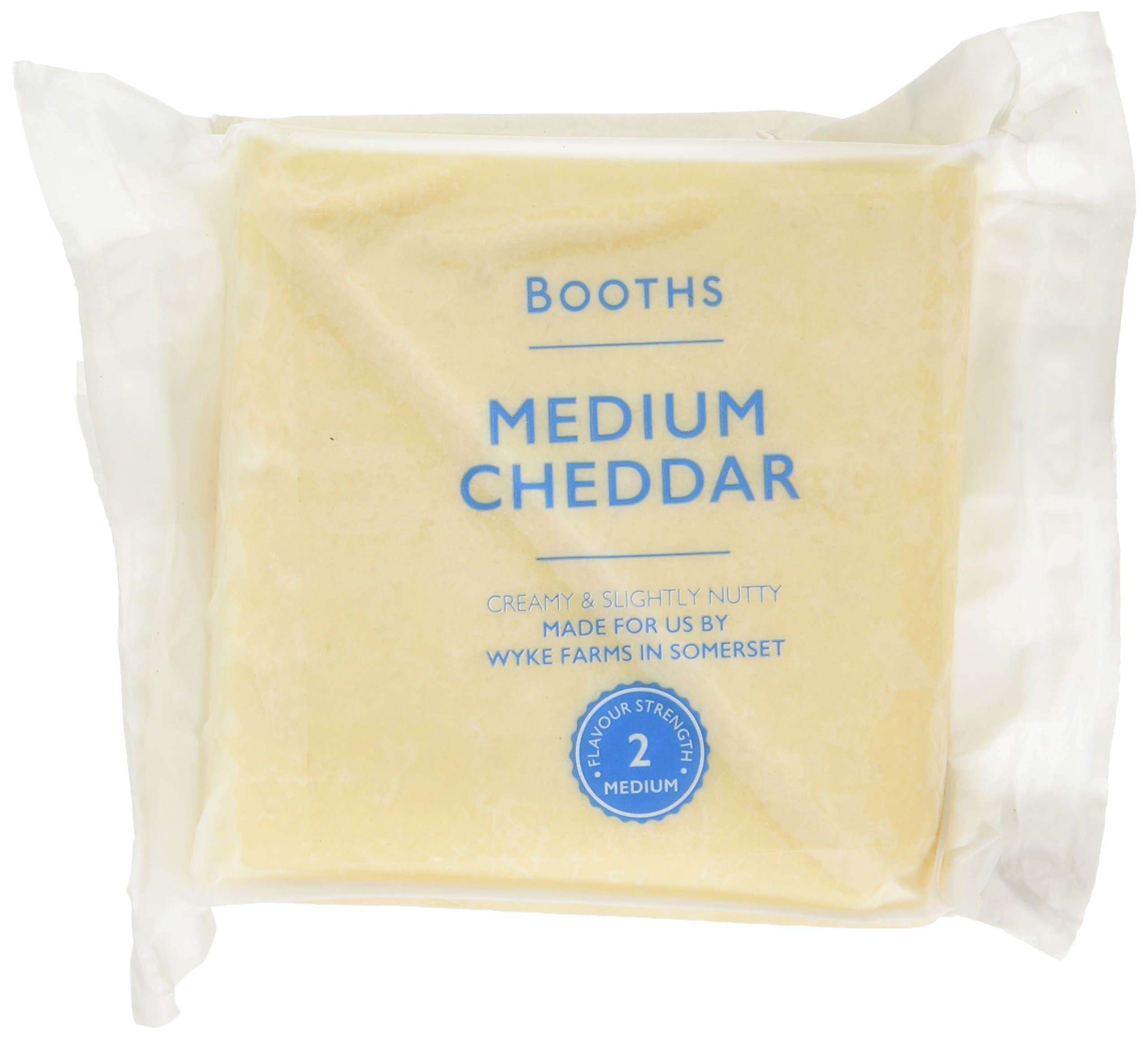 Booths Premium Medium Cheddar Cheese, 250g