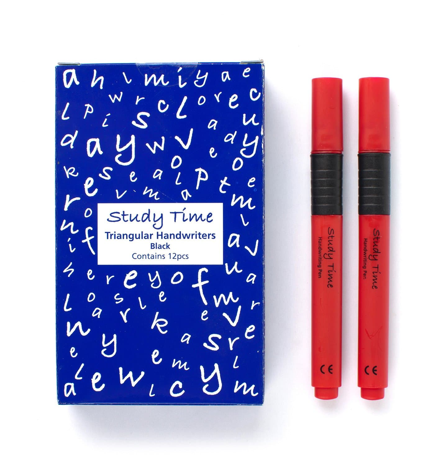 Triangular Handwriting Pens - Black (Pack of 12)