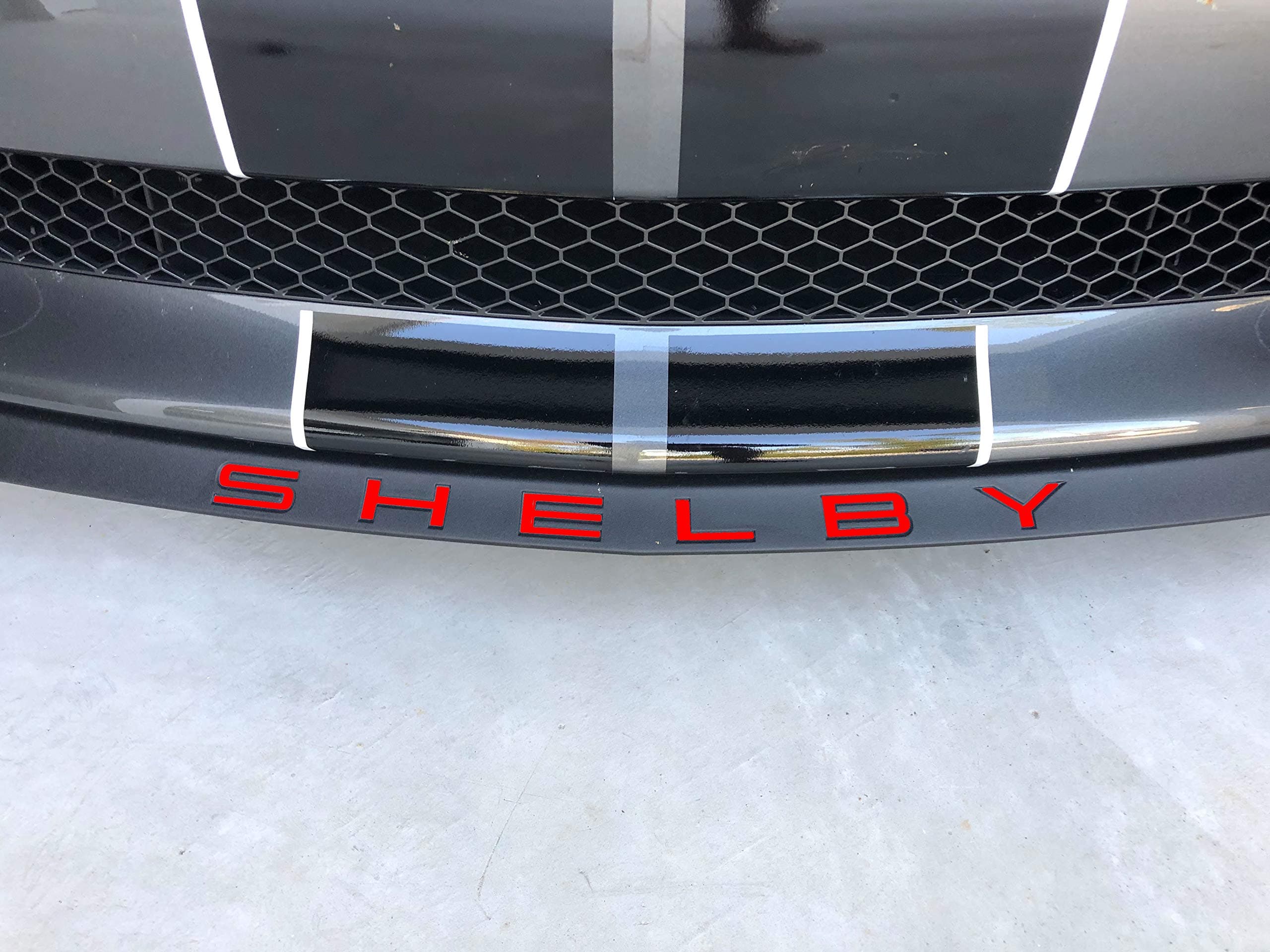 LimitlessParts Red Letters fits 2015-2018 Mustang GT350 Lower Lip Letters Front Splitter Valance