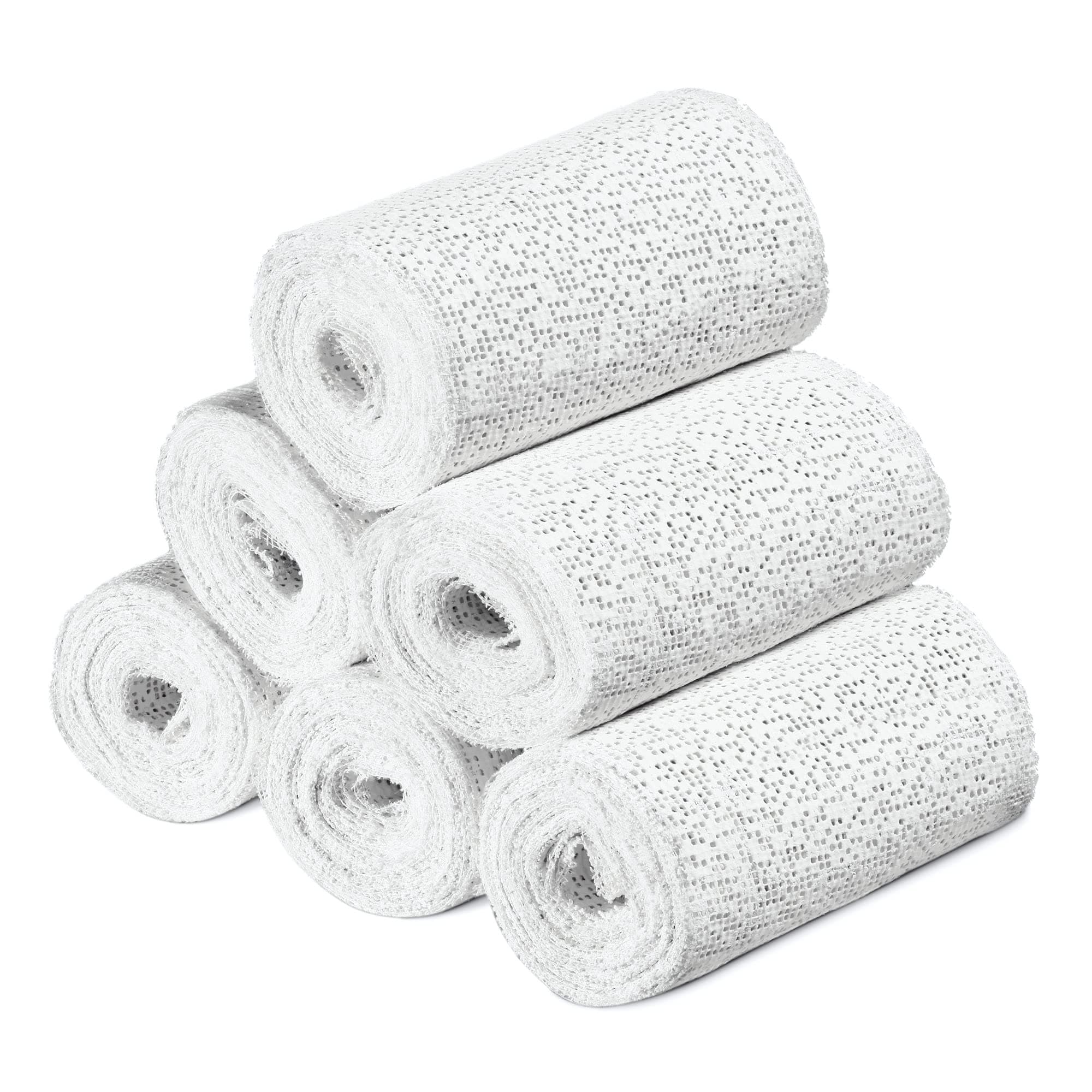 Plaster Cloth Rolls (M, Pack of 6) - Gauze Bandages for Body Casts, Plaster of Paris for Craft Projects, Belly Casting Kit Pregnancy - Easy Use Wrap Strips - 4" W x 118" L