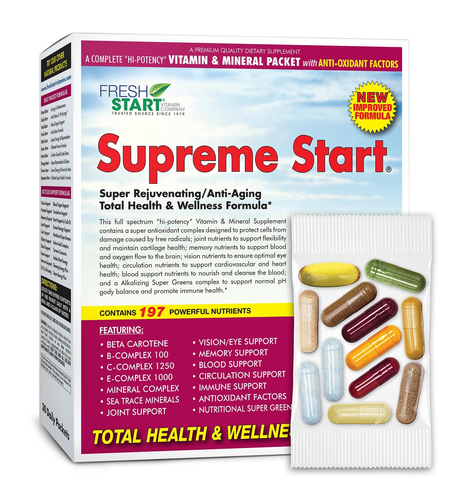 Sponsored Ad - Supreme Start All-in-One Daily Multivitamin Pack | Anti-Aging, Memory, Skin & Joint Support | Hyaluronic Acid, Resveratrol, Glutathione, Lion's Mane, Ginkgo Biloba & Alpha Lipoic Acid | 30-Day Supply