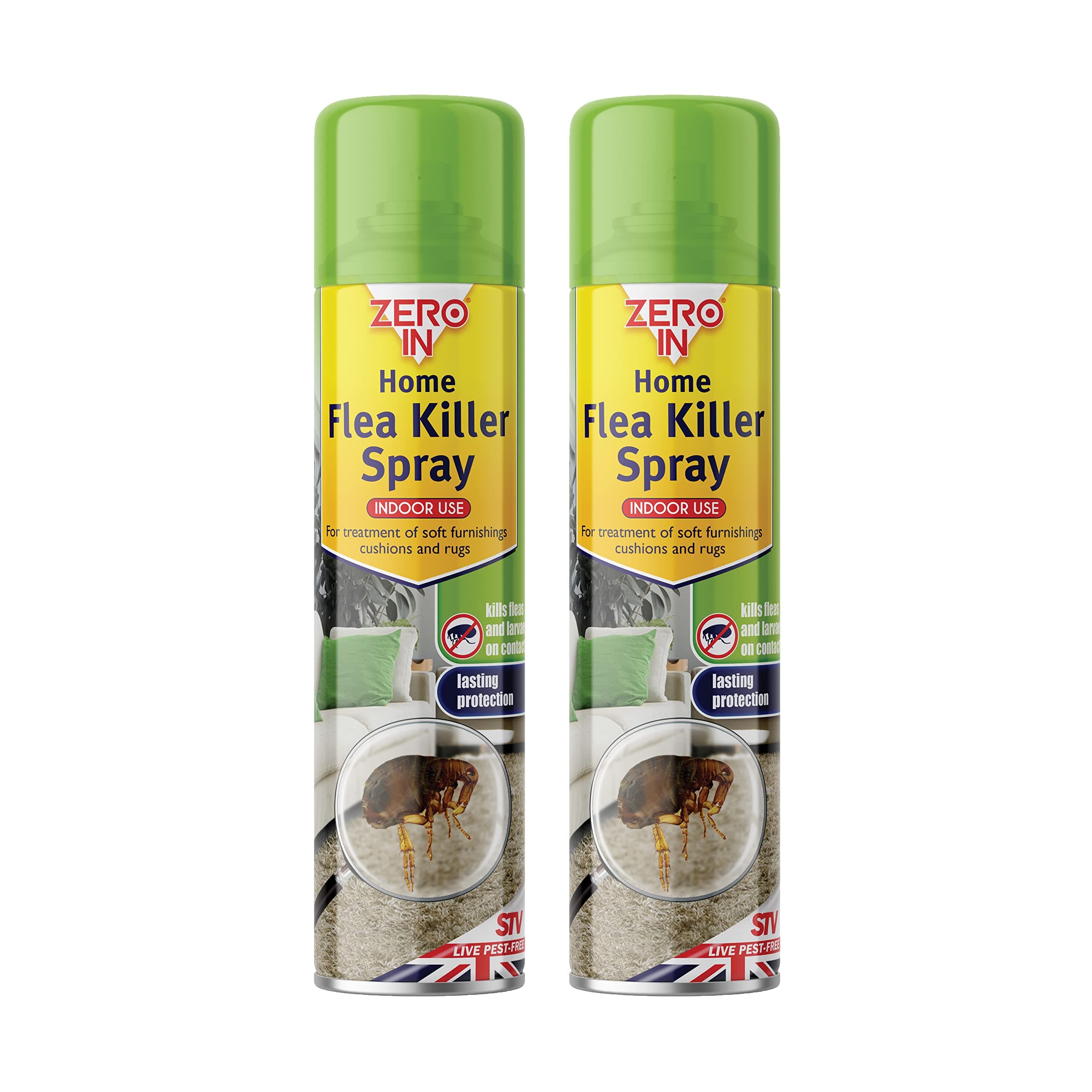 AMZ026 Home Flea Killer Aerosol - Twinpack, green,300ml