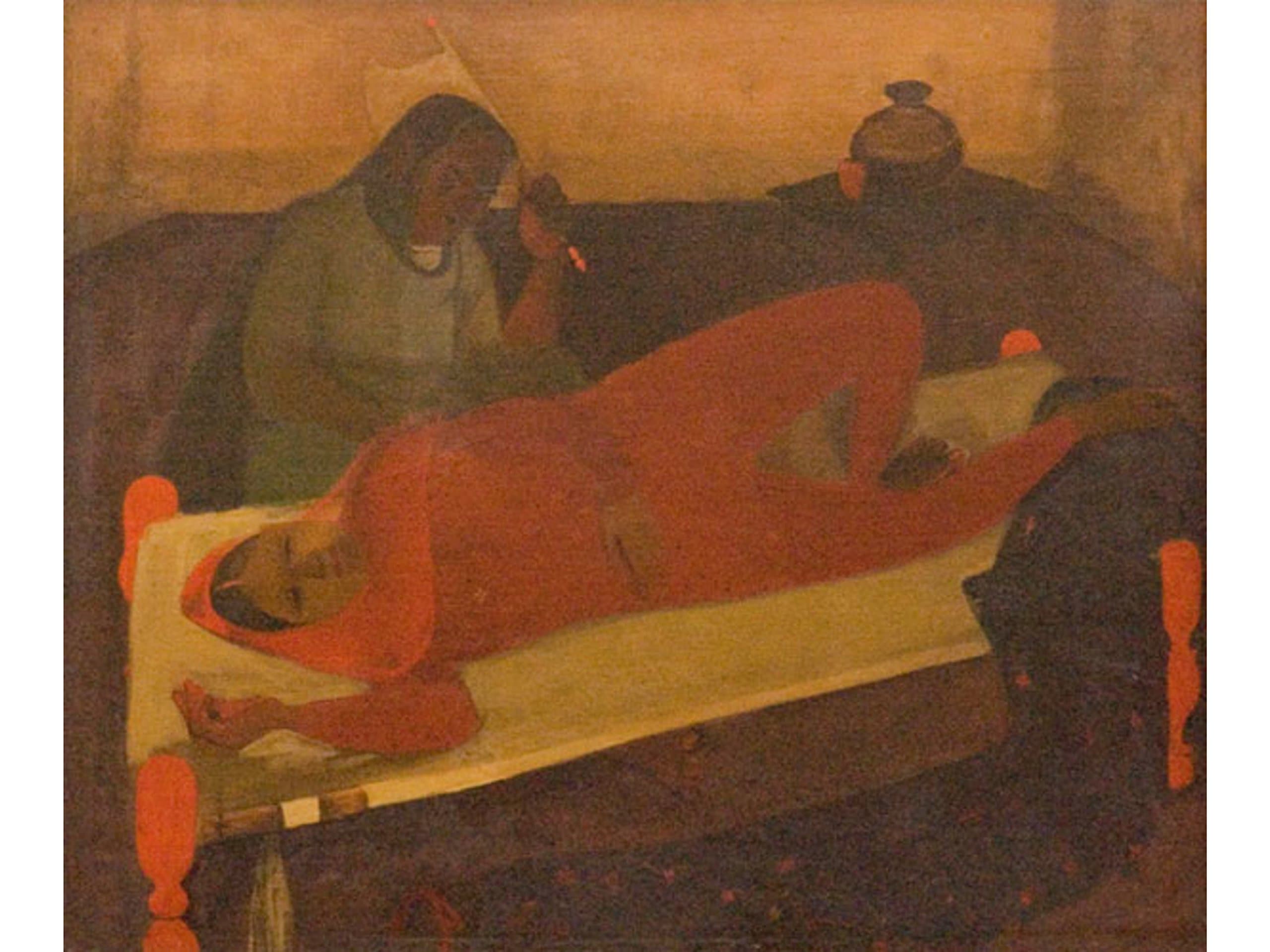 Woman on Charpai by Amrita Sher-Gil