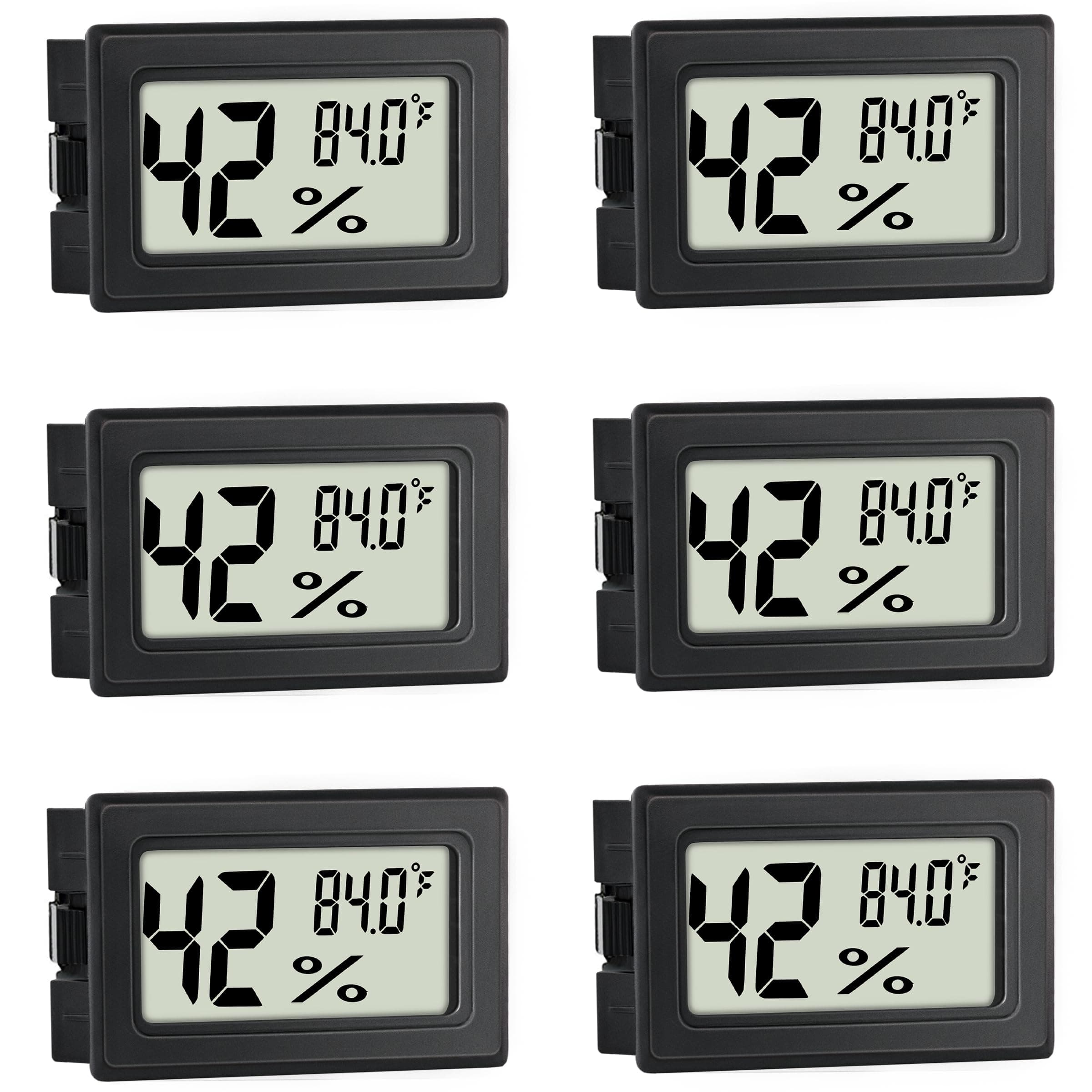 Mini Hygrometer Indoor Humidity Meter Hygrometer Thermometers 6 Pack Humidity Meters Gauge Hygrometer Mini Digital Thermometer Hygrometer with Fahrenheit (℉) for Humidors, Greenhouse, Garden, Cellar