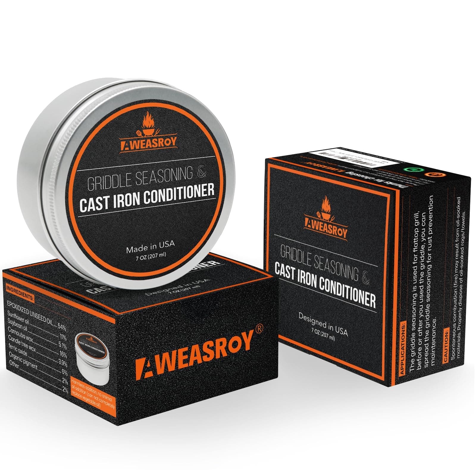 Griddle Seasoning for Blackstone and Cast Iron and Carbon Steel Seasoning, Maintain a Cleaner Non-Stick Skillet, 7 Ounce(2 Packs)