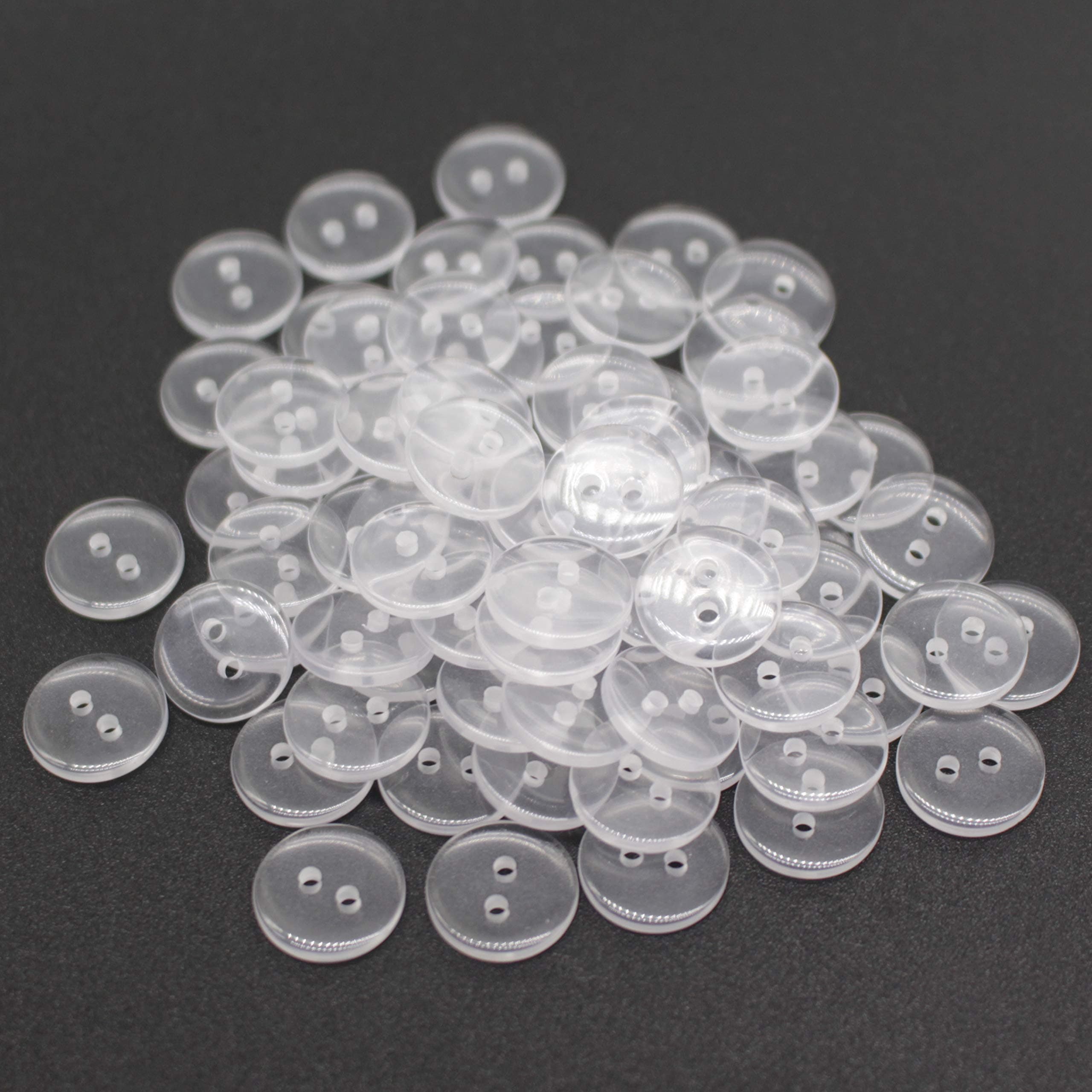 YaHoGa 100pcs 12mm Transparent Buttons Clear Resin Shirt Buttons for Sewing Children Sweater Crafts DIY Clothes Bulk (12mm 100pcs)