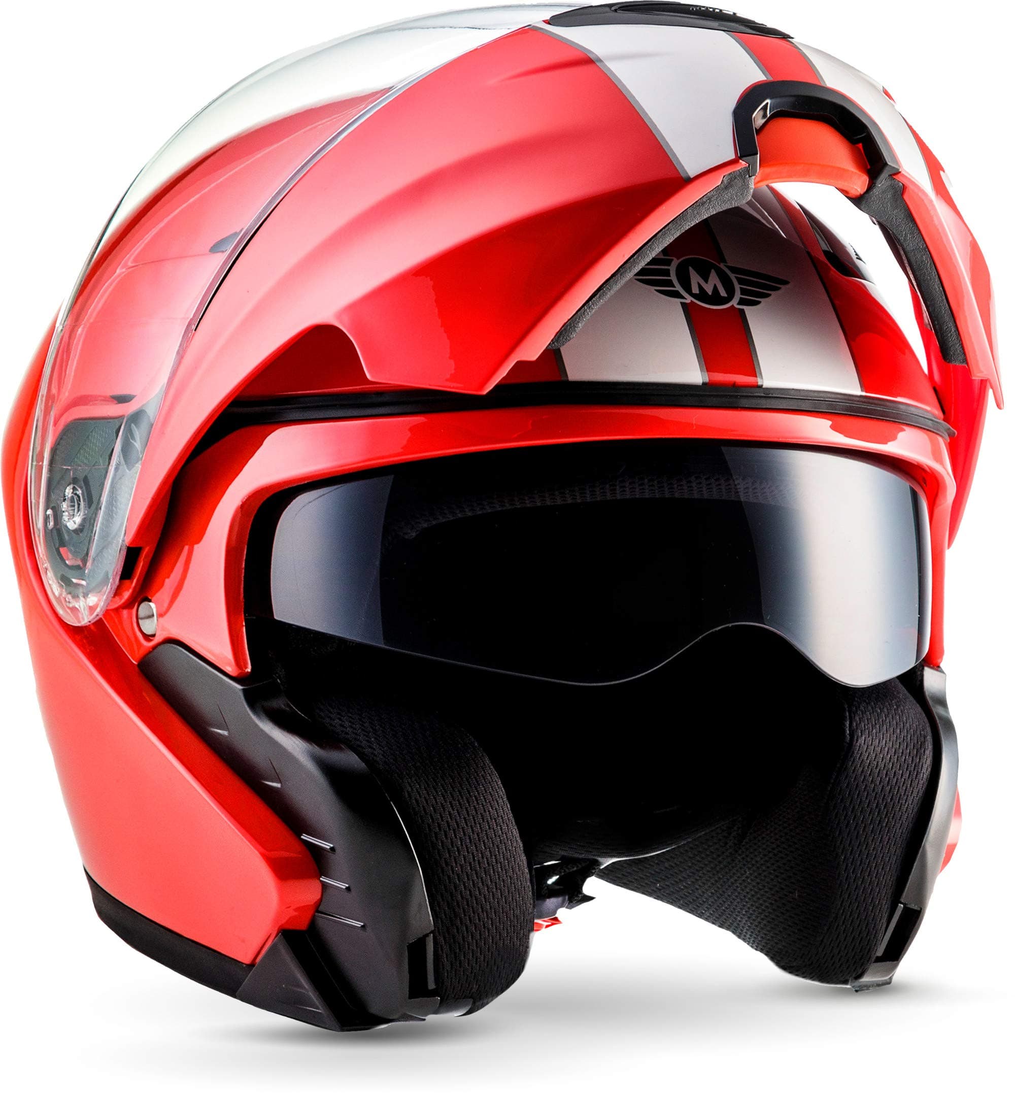 MOTO Helmets® F19 „Gloss Black“ · Motorcycle · Modular-Helmet Flip-Up Full-Face Scooter Cruiser Biker Bike Urban classic · ECE 22.05 Sun Visor Click-n-Secure Bag XS–XL (53-62cm)