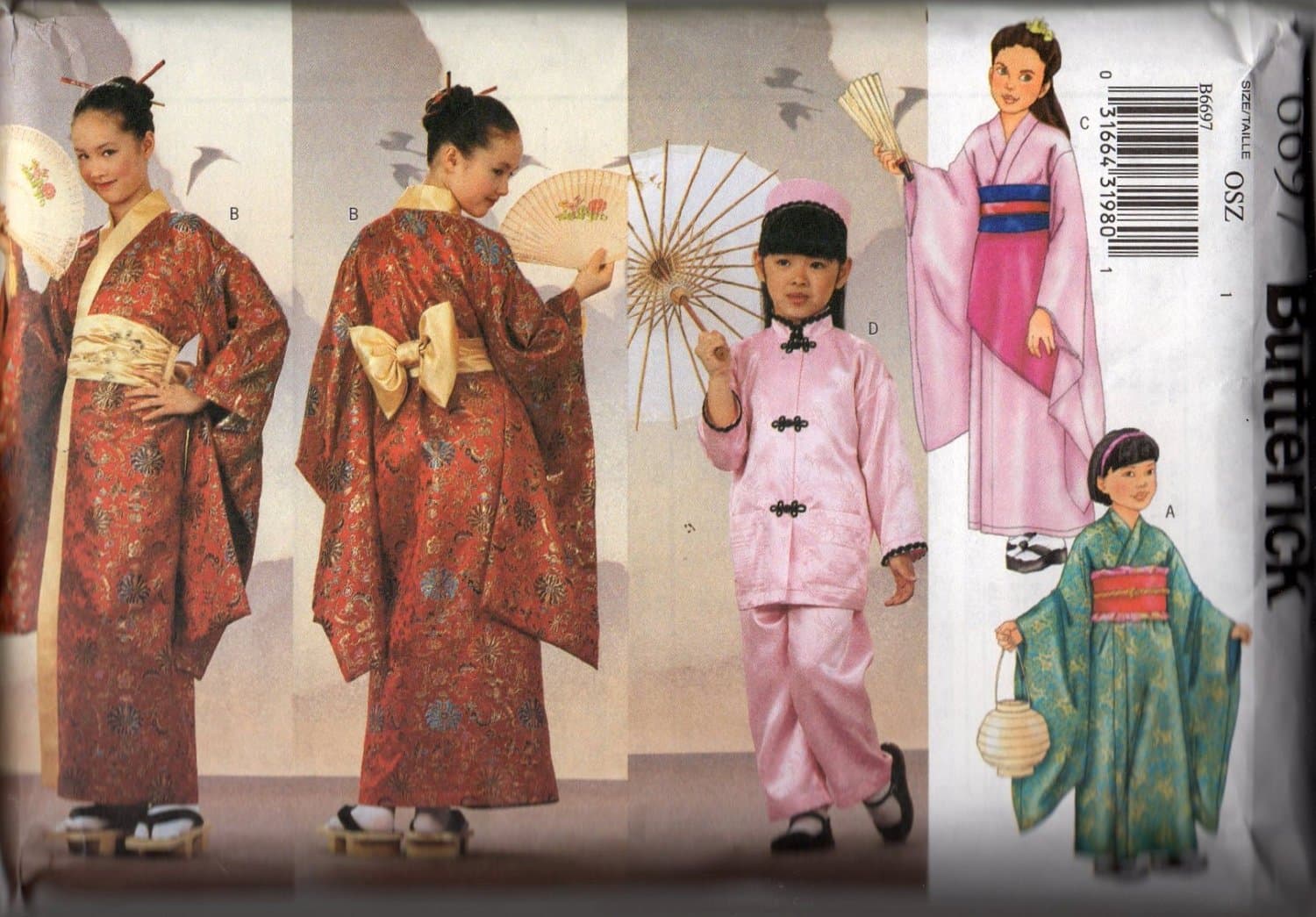 Butterick 6697 - Child's Kimono Sewing Pattern - (AKA P450) - All Sizes