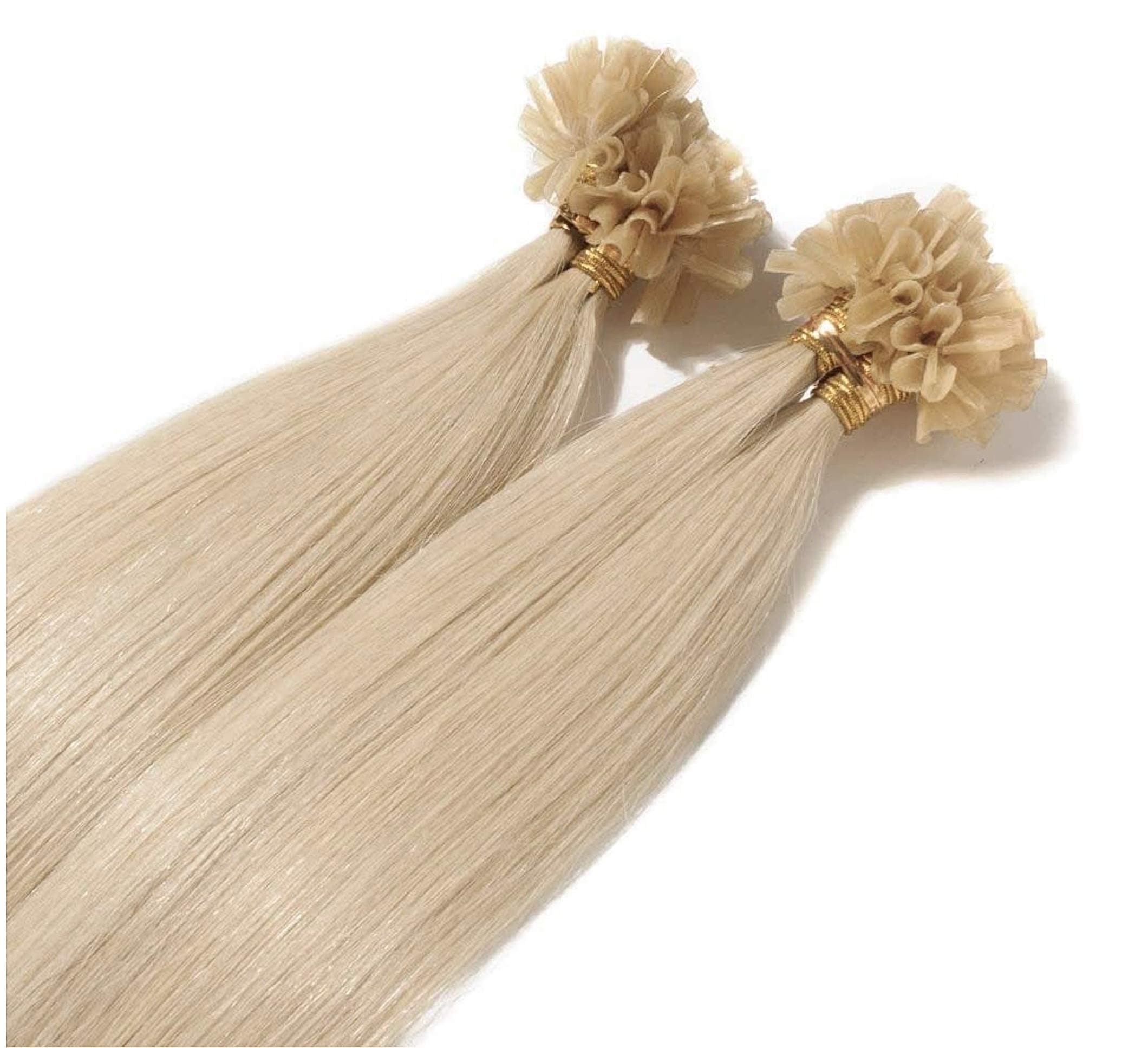18" Pre bonded 1 gram U/Nail tip remy human hair extensions - choose your colour (60 Lightest Blonde)