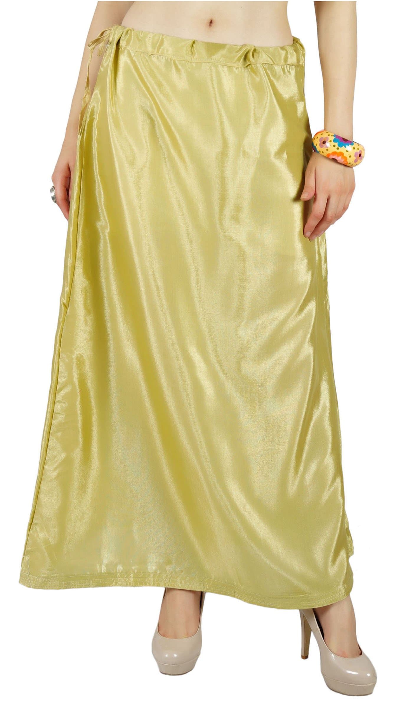Stitched Petticoat Bollywood Satin Silk Inskirt Solid Lining For Sari