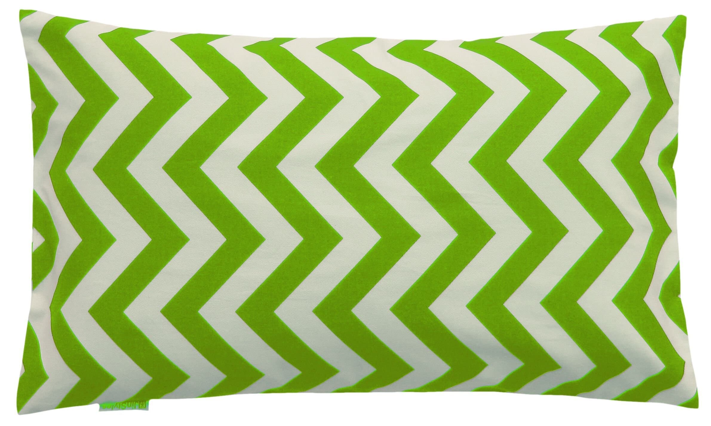 JinStyles Accent Decorative Throw Pillow Cover, Lumbar, Chevron, Green, 12 x 20, 1 Cover