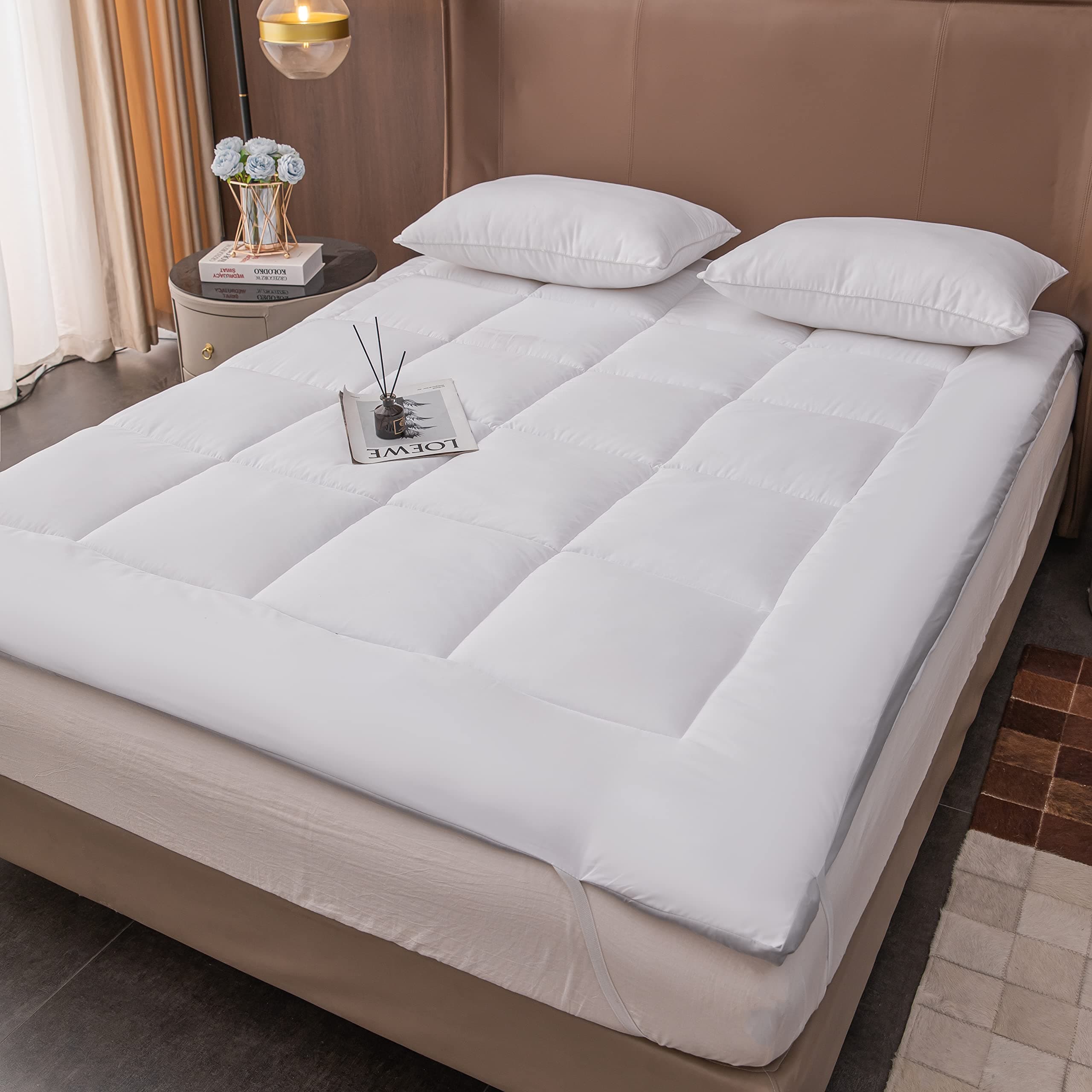 Golden HomeSoft Material Mattress Topper, Fabric (White S1, 120x200cm)