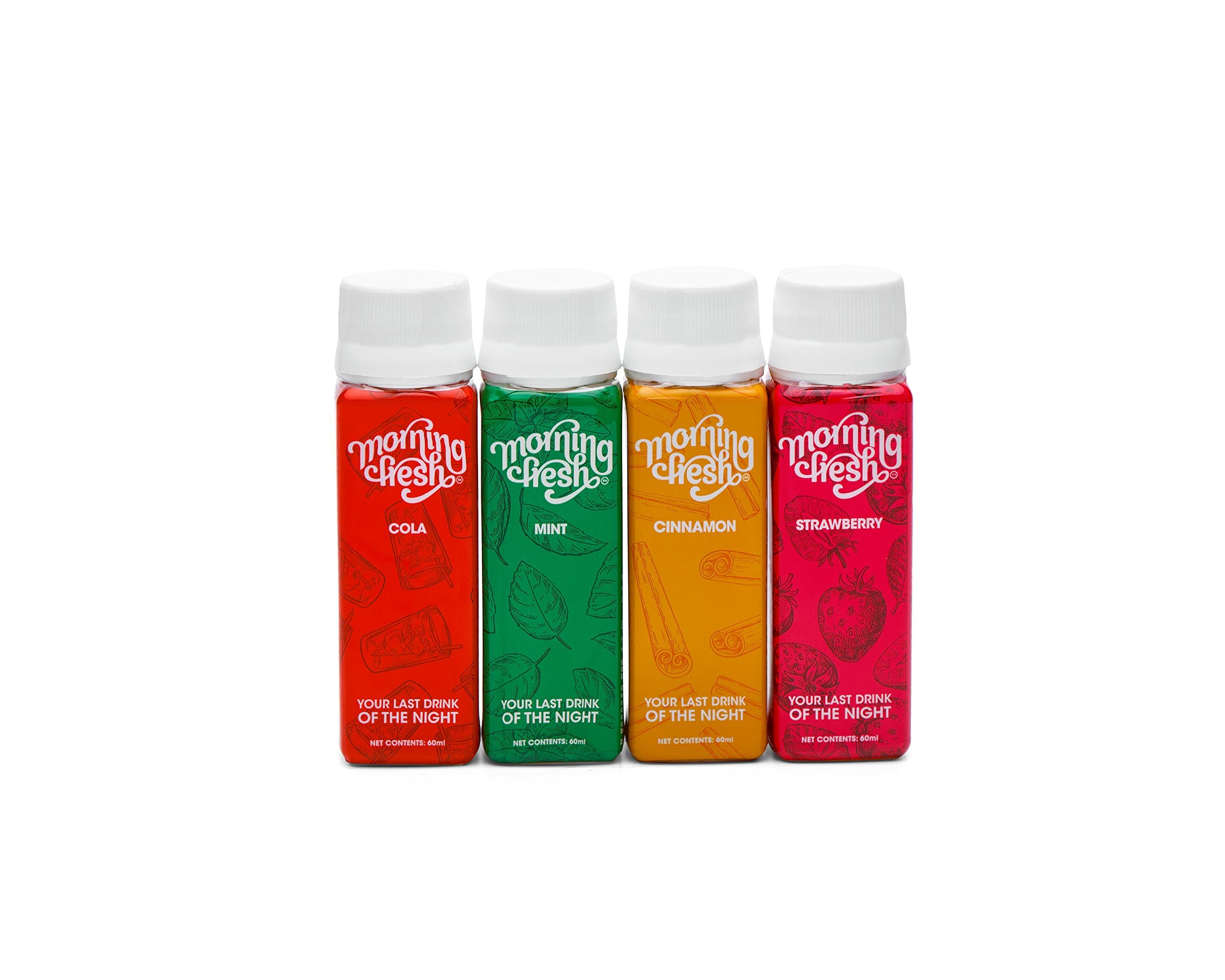 Morning Fresh Hangover Detox Cure and Liver Protection Drink - (ASSORTED Flavor, Size: 4 Bottles in 1 Box) boosts hydration with no sugar & no caffeine, its 100% natural & easy - to - carry -