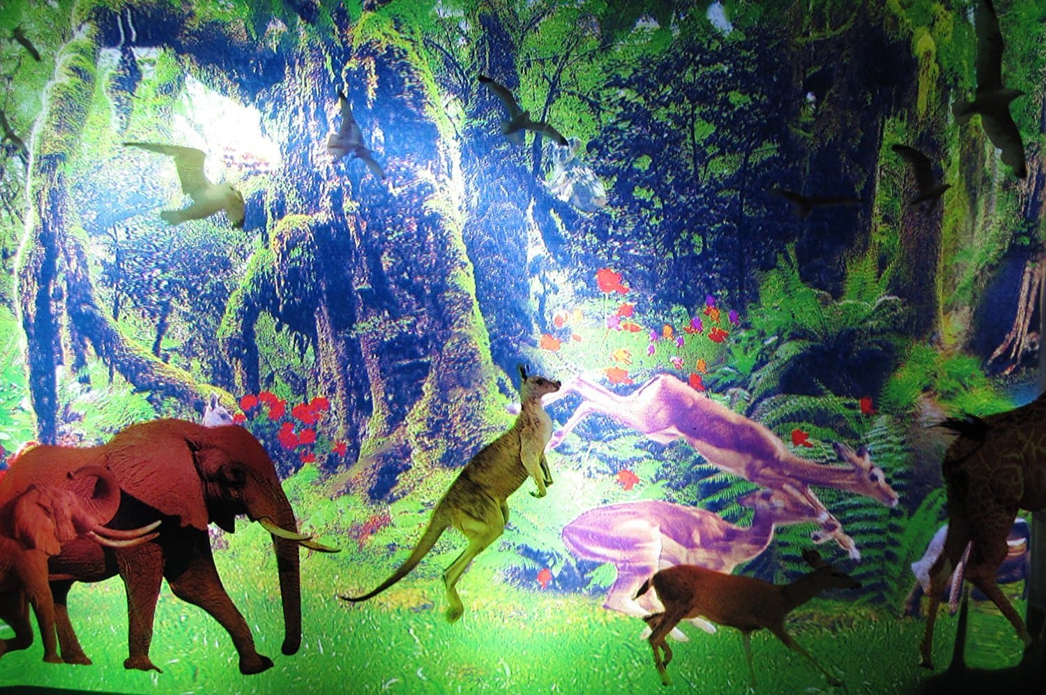 Nursery Kids Room Motion Moving Zoo Jungle Animals Picture