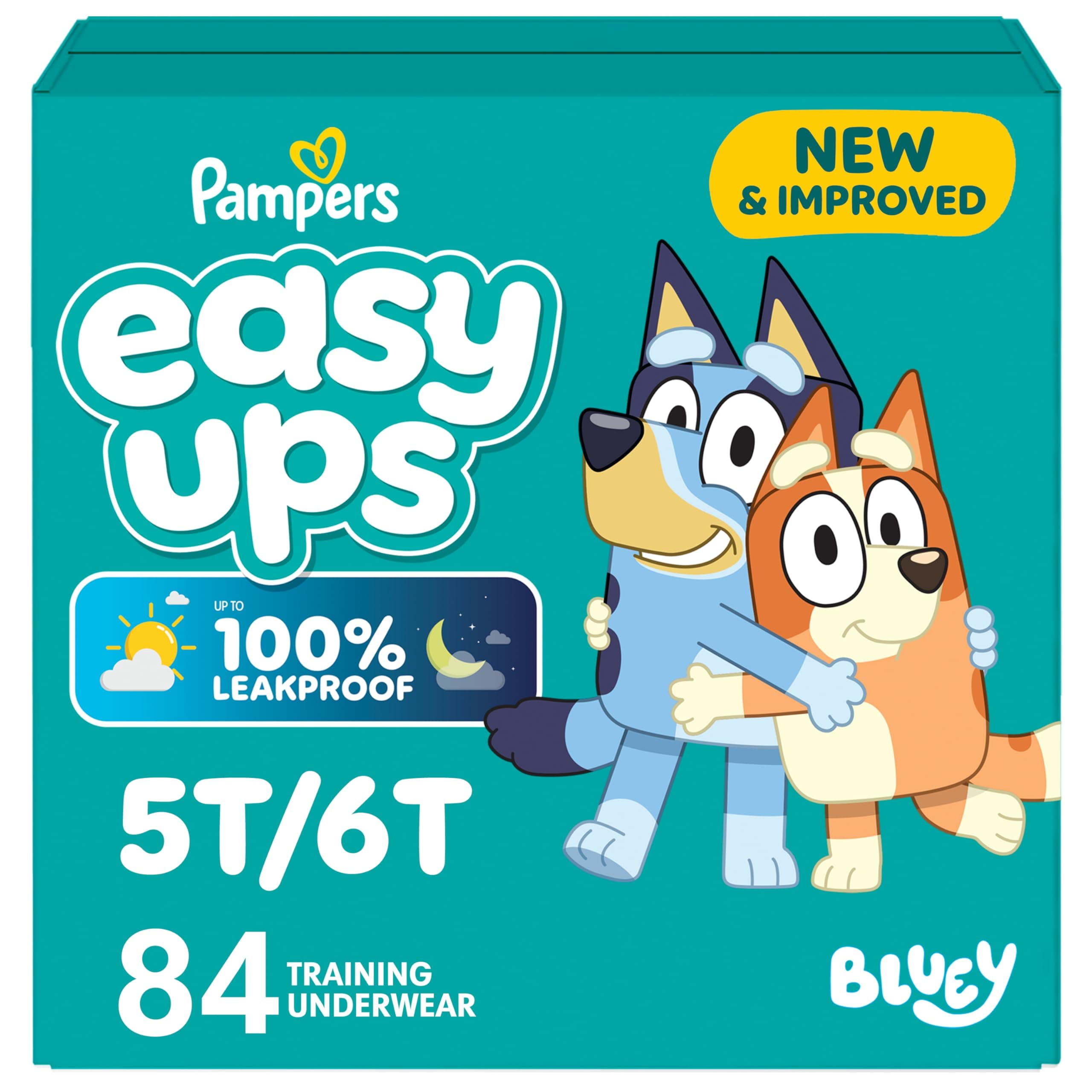 Training Pants - Easy Ups Boys & Girls Bluey - Size 5T-6T, 84 Count, Children's Potty Underwear (Packaging May Vary)