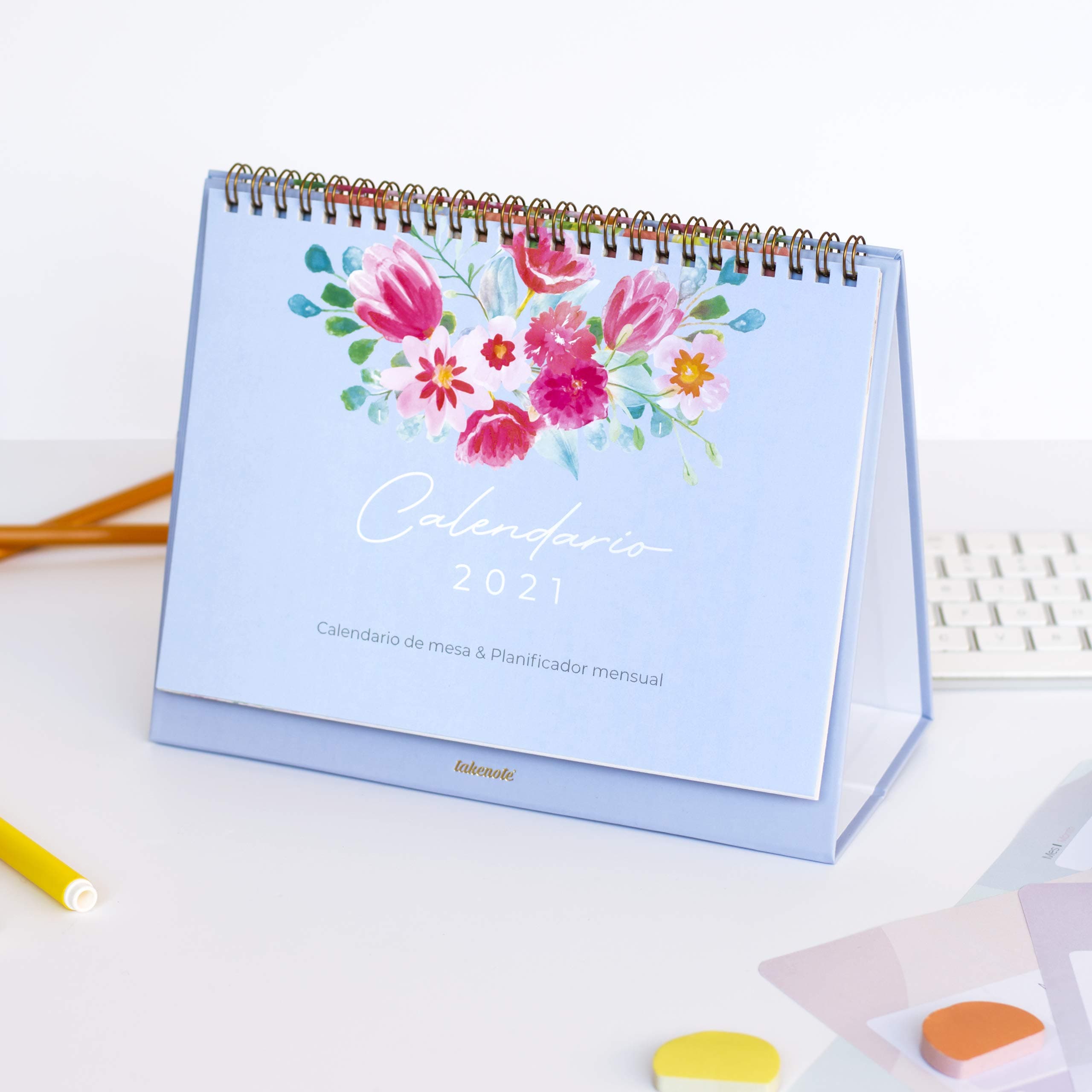 Takenote Flower Calendar – Desktop Calendar 2020 - 29 x 21 cm