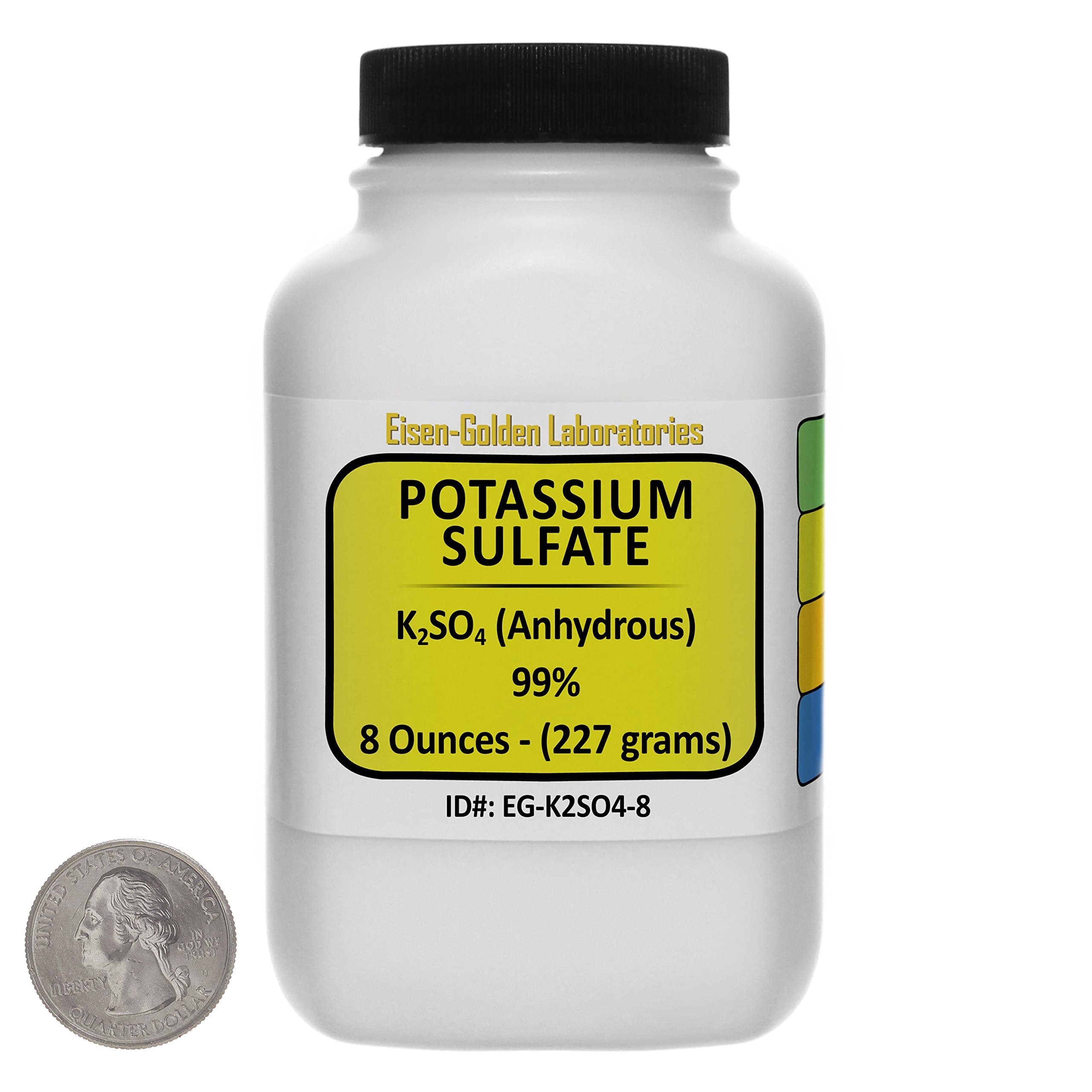 Potassium Sulfate [K2SO4] 99% Reagent Grade Crystals 8 Oz in a Space-Saver Bottle