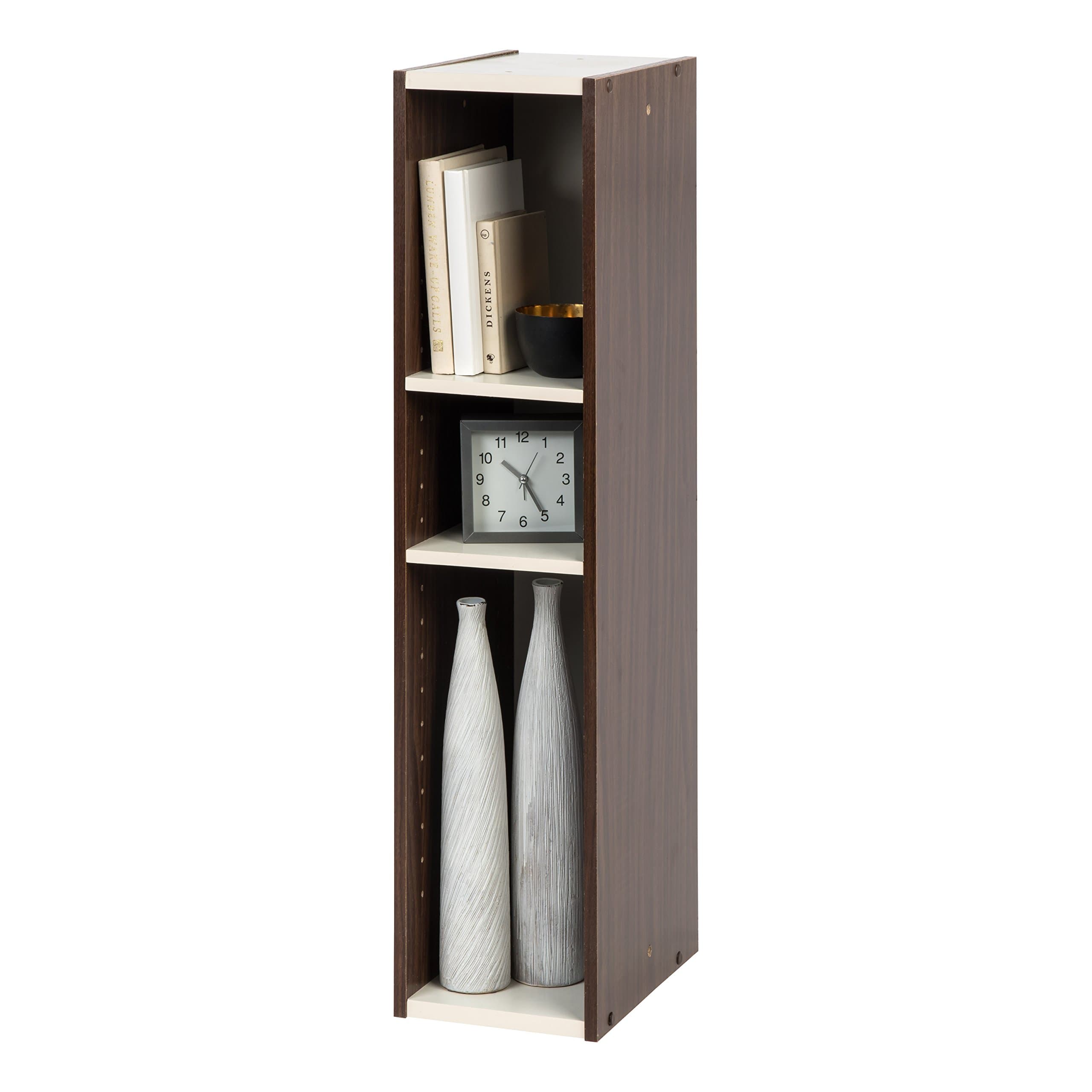 IRIS 7 x 34" Slim Space Saving Shelf, Walnut Brown