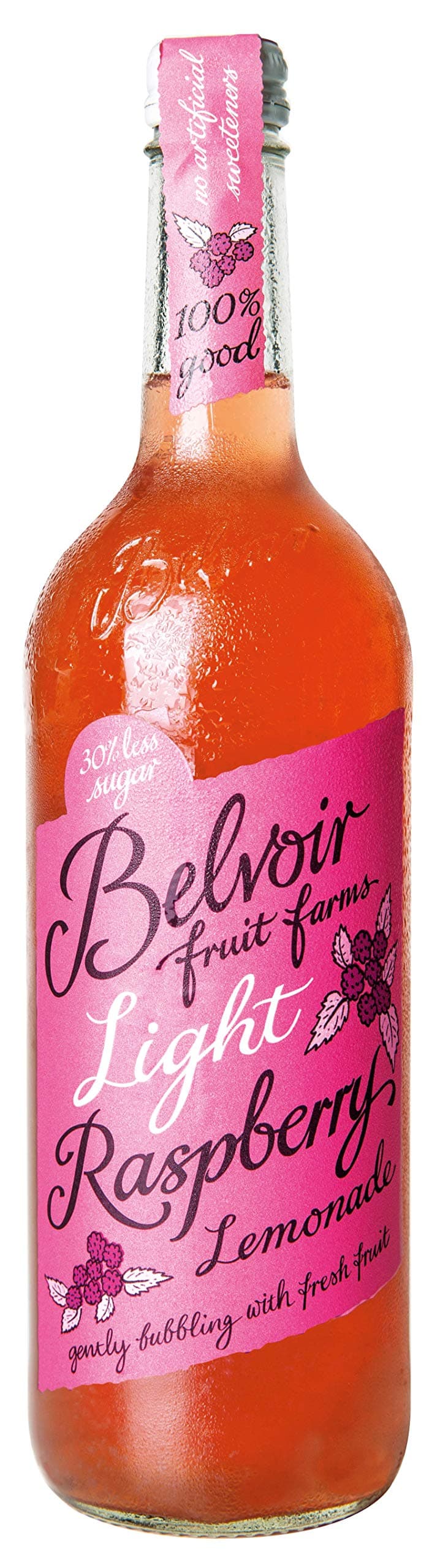 Belvoir Light Raspberry Lemonade - 100% Natural - Family Run Business since 1984 - Suitable for Vegetarians - Gluten Free - 6 x 750ml Bottle