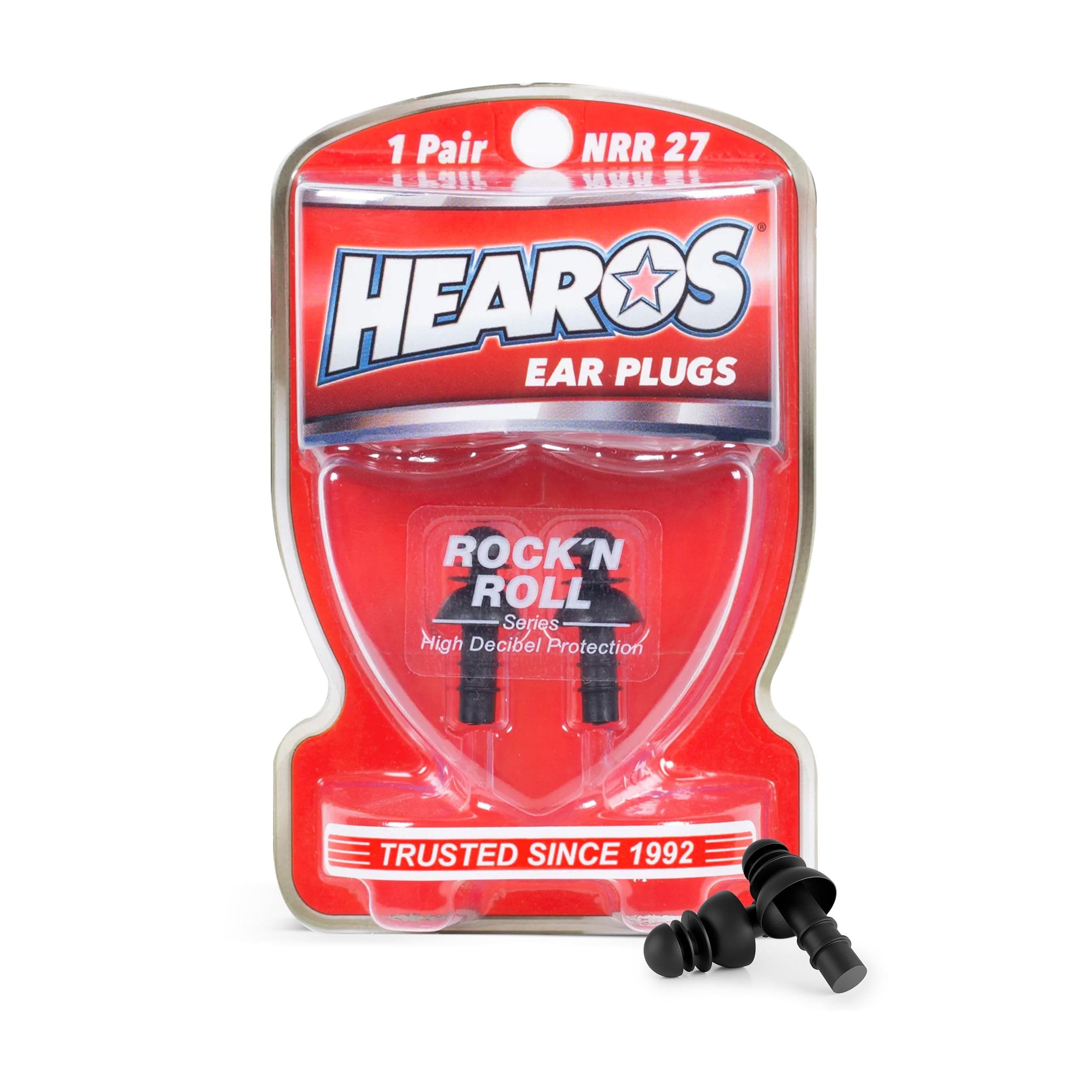 HEAROSEarplugs Rock 'n Roll Series with Free Case, 1-Pair Foam