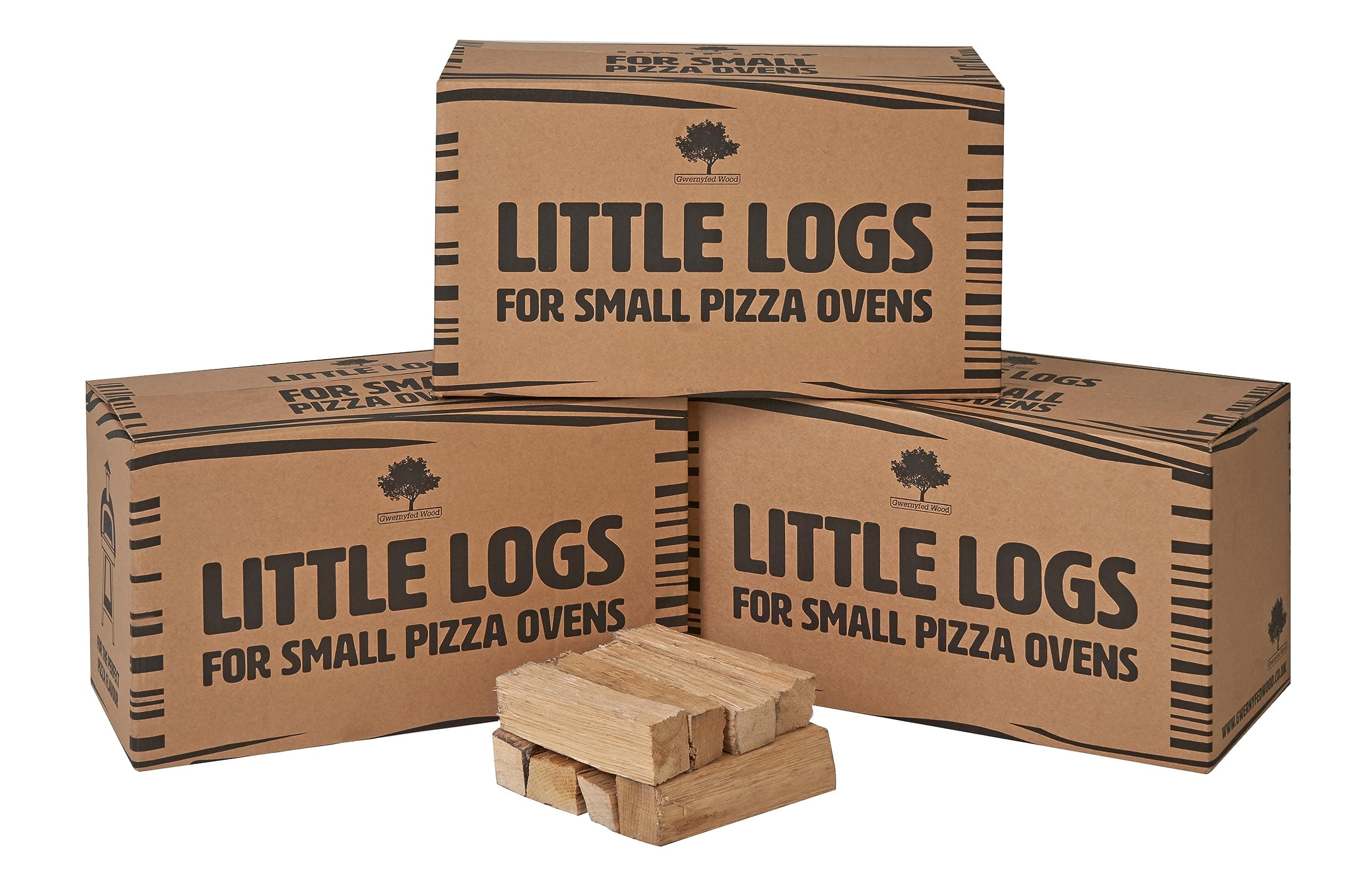 – 3 x Little Logs for Pizza Ovens. Premium Hardwood Pizza Oven Logs -Kiln Dried Oak 15cm Long 2-5cm diameter. Hand Packed in Wales for Optimal Flavour - 15 KG (3 Boxes)