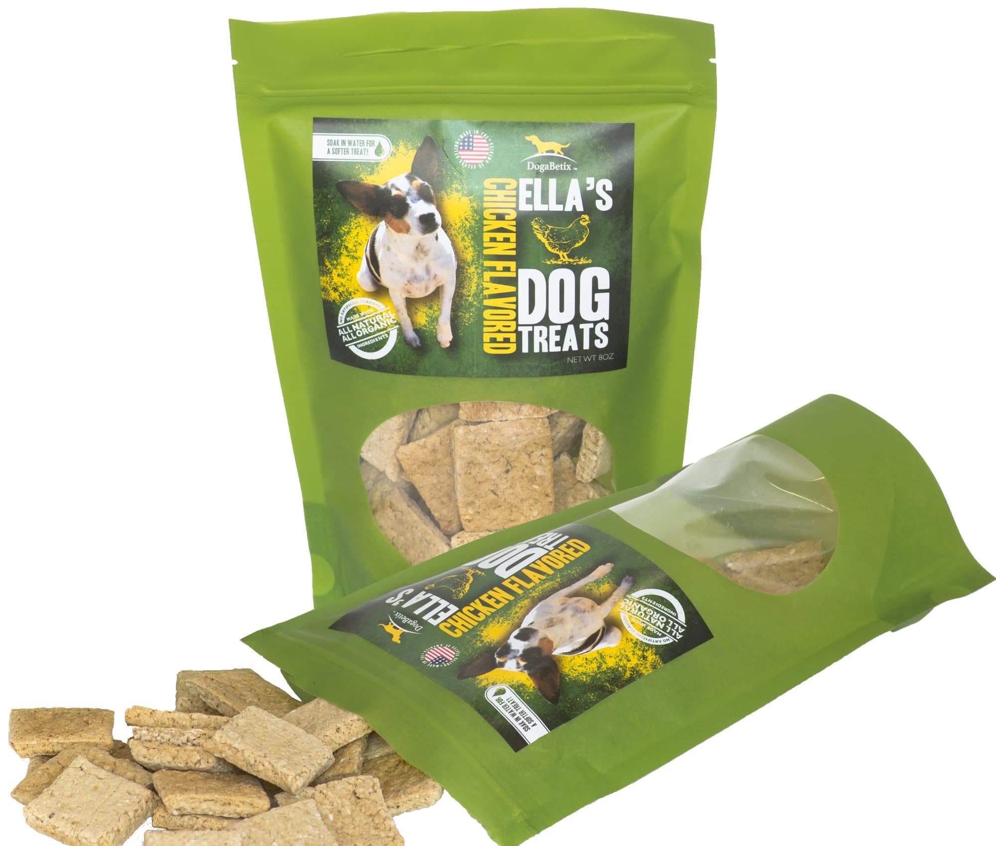 Ella's Diabetic Dog Treats 16oz - Chicken Flavor- Low Glycemic Ingredients - Vet Approved - Made in USA by Owners of Diabetic Dogs - Designed to Help Keep Sugar Levels Balanced