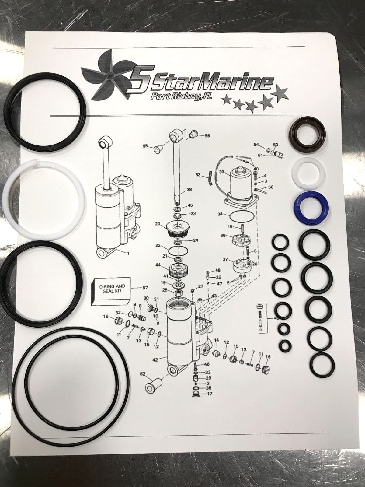 FiveStar Marine Rebuild KIT!! Evinrude Johnson Trim Tilt 25 35 40 48 50 HP 1989-2004 435567 435894 435903 0435567 FSM013