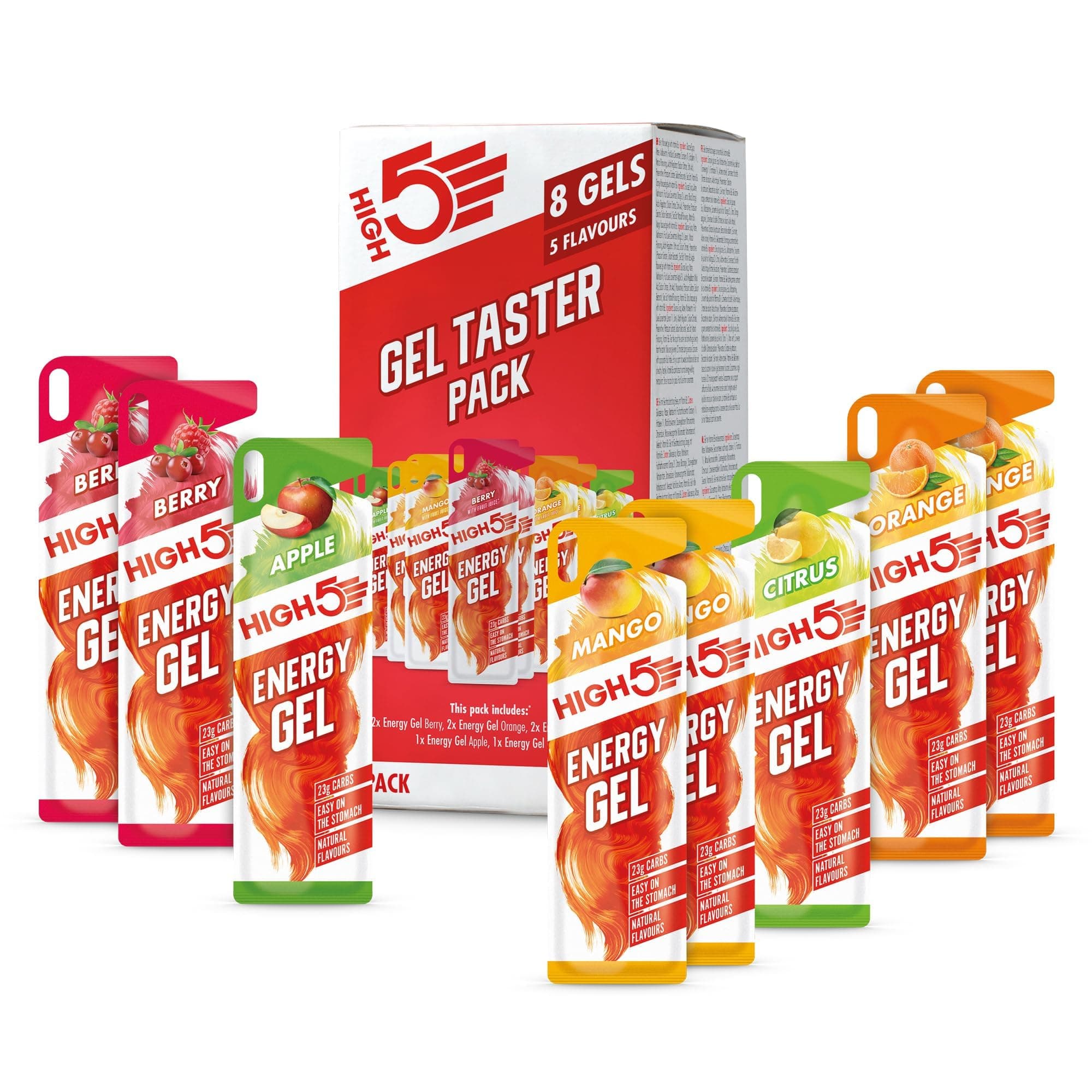 – Energy Gel Pack - Running Gel for Quick Energy Release - Natural Fruit Juice & Caffeine-Free - On-the-Go Sports Nutrition for Runners, Cyclists & Endurance Training (Assorted Flavours, 8 x 40g)