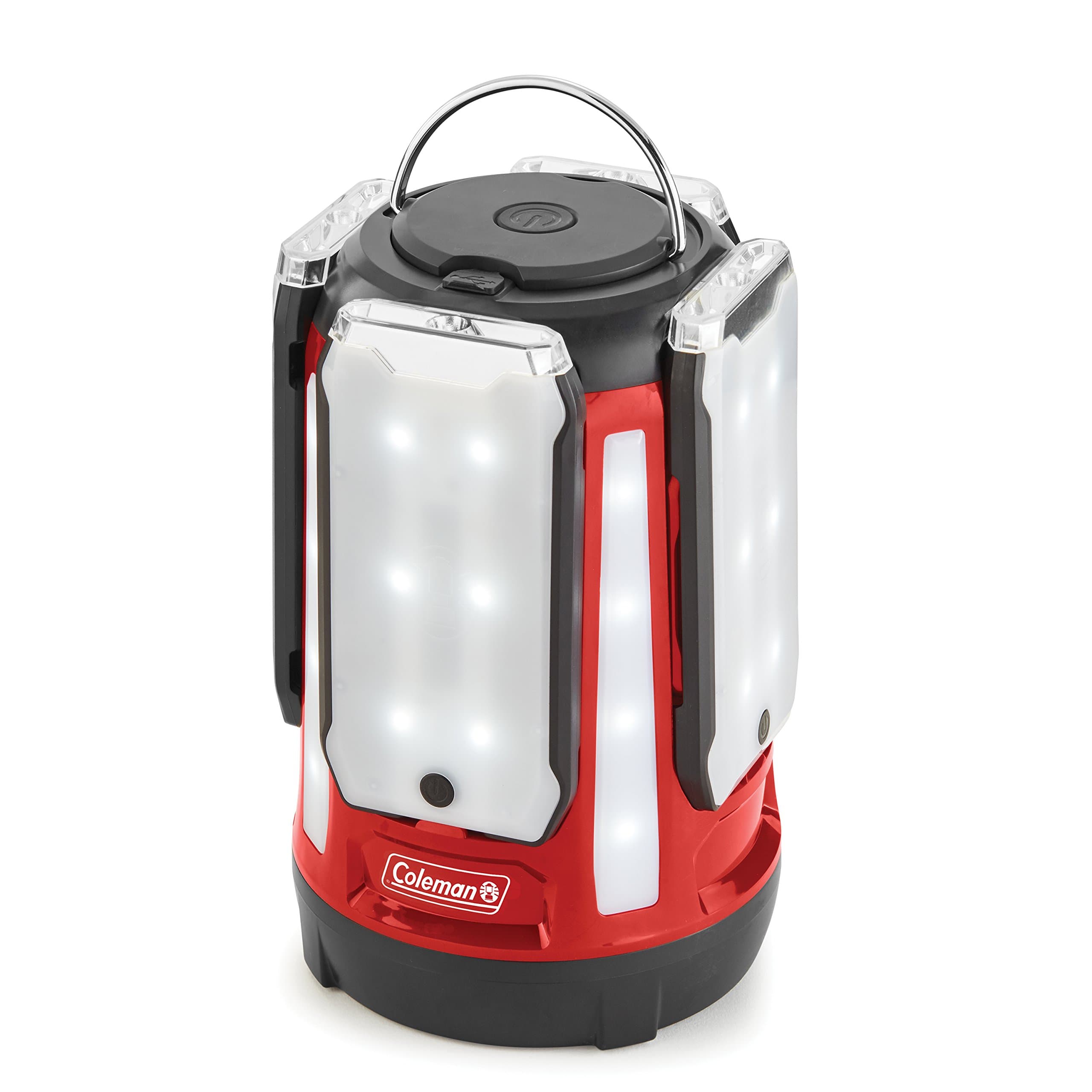 Quad Panel 800L LED Lantern, Water-Resistant Lantern with 4 Removable Magnetic Light Panels & USB Charging Port, Great for Camping, Hunting, Emergencies, & More
