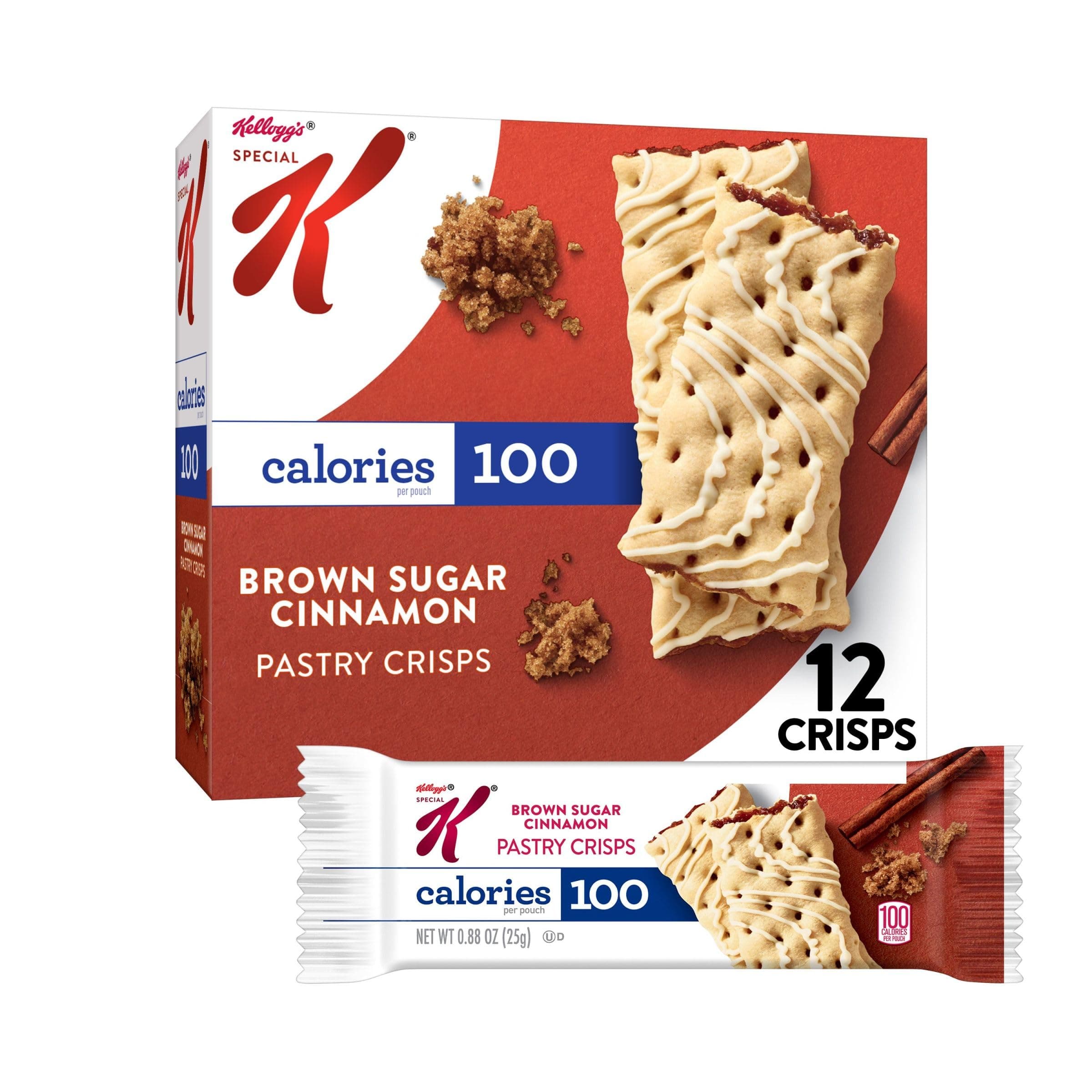Bar Pastry Crisps, 100 Calorie Snacks, Breakfast Bars, Brown Sugar Cinnamon, 5.28oz Box (12 Crisps)