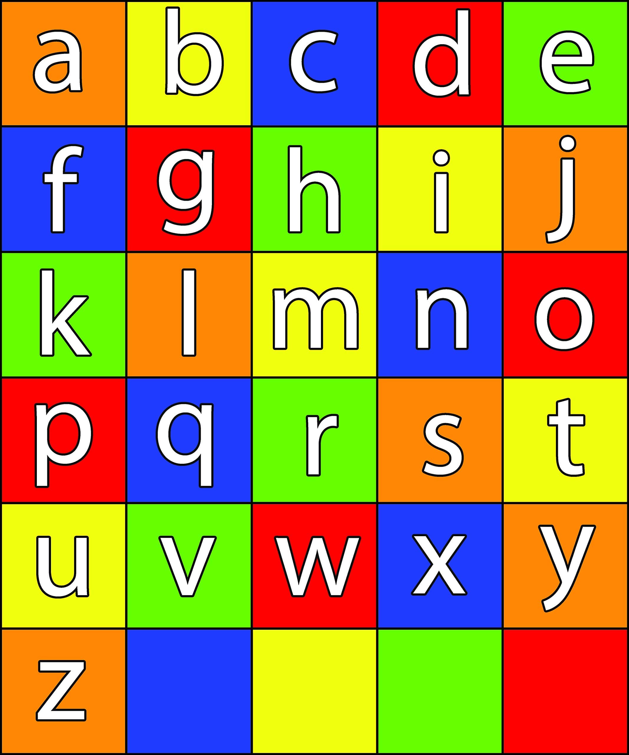 Alphabet Vinyl Floor Mat - For use with Programmable Robots & perfect for Early Years Coding and Programming Skills - Includes 15 x 15 cm Grid - Mat size - 75 x 90 cm