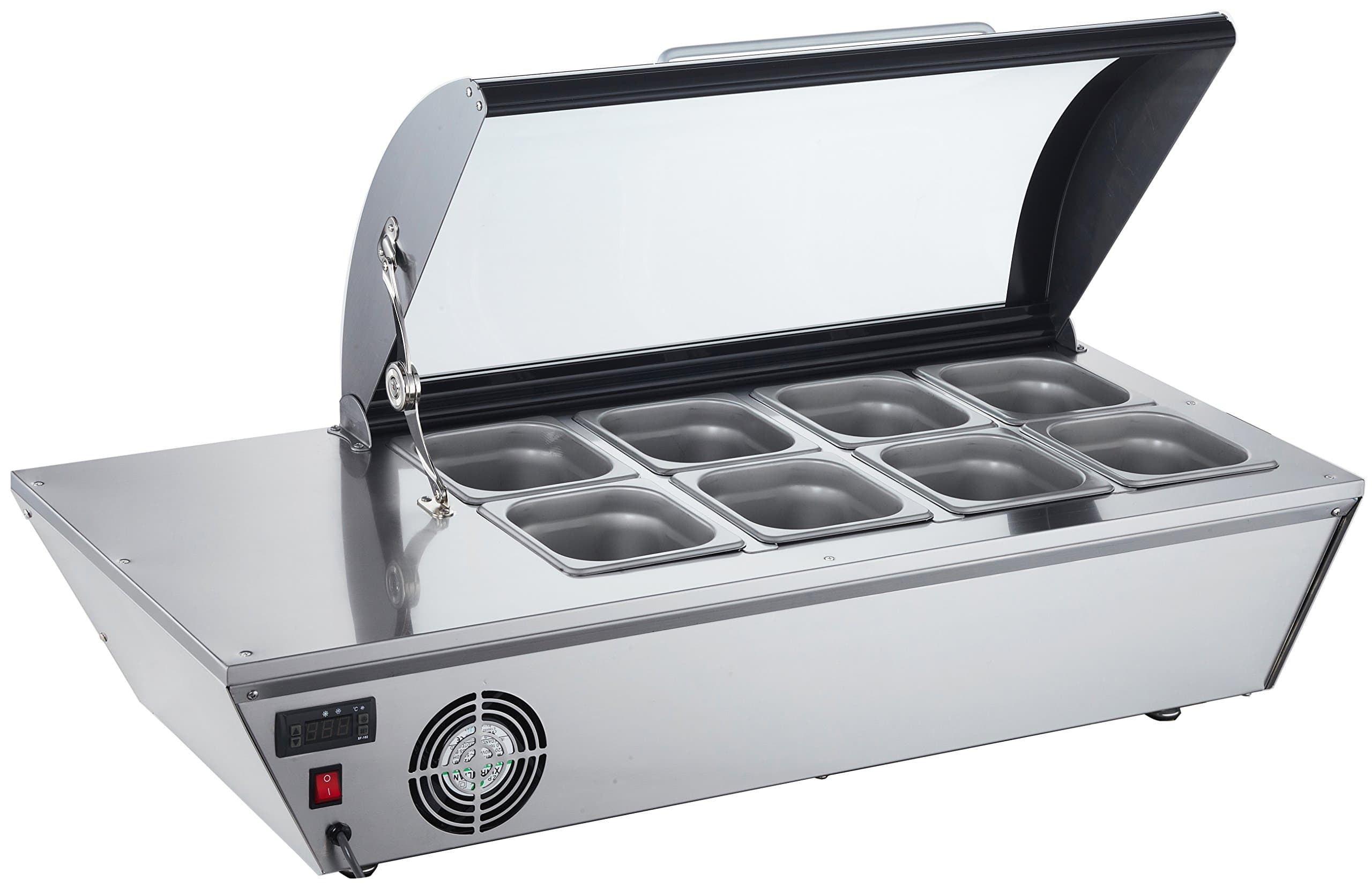 EQ Kitchen Line Stainless Steel Commercial Refrigerated Countertop Salad/Sandwich Prep Station, 30.2"L x 21.7"W x 15.35"H